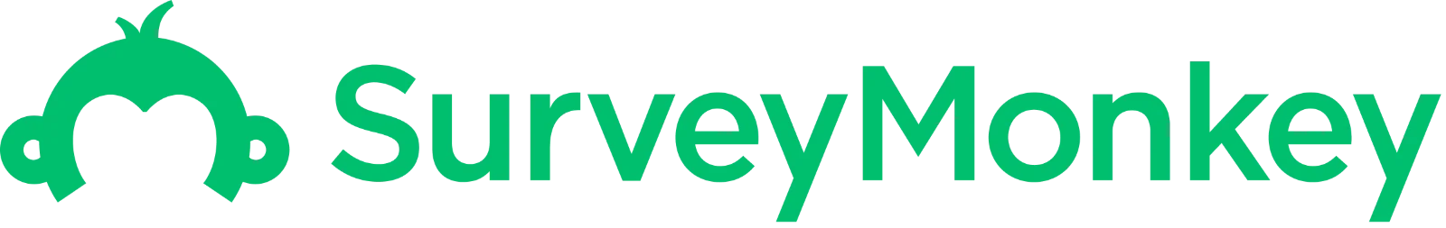Green SurveyMonkey Logo and Monkey Emblem on Black Background Free PNG