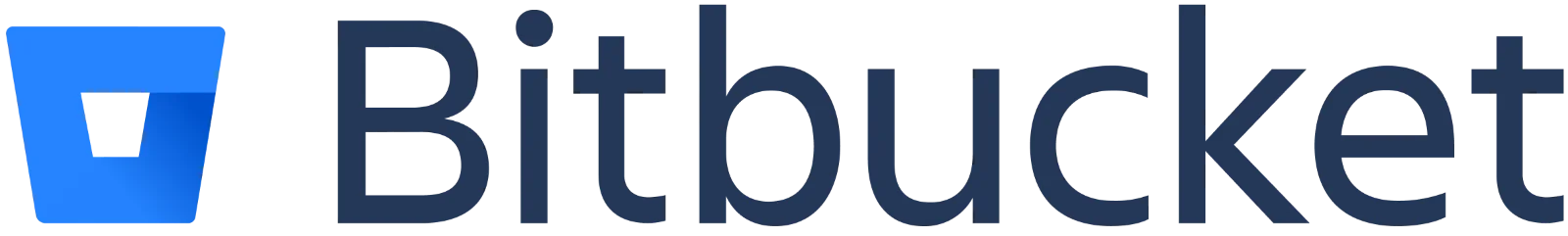 Bitbucket Logo with Blue Icon and Wordmark Free PNG