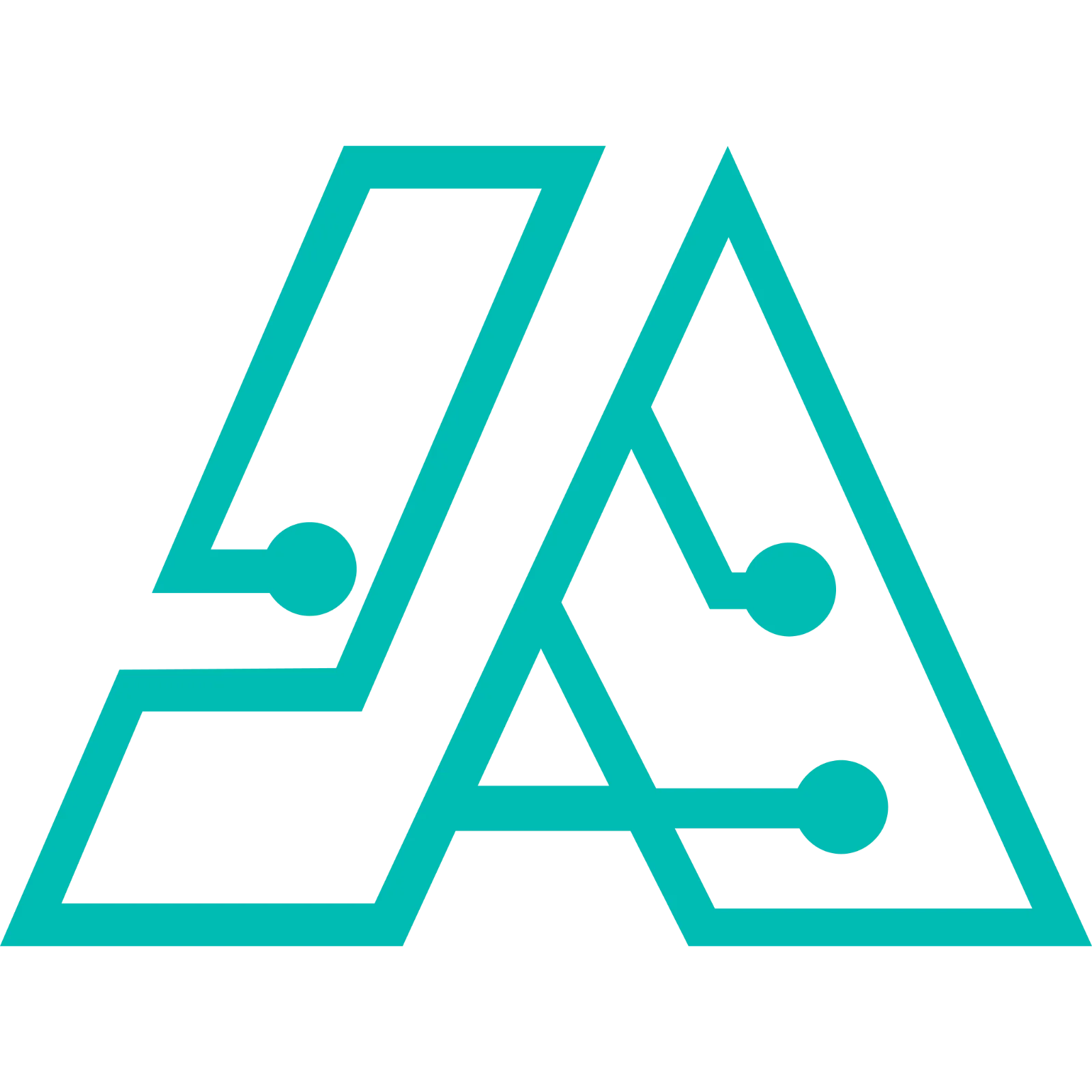 Turquoise Circuit-Inspired Double A Monogram Free PNG