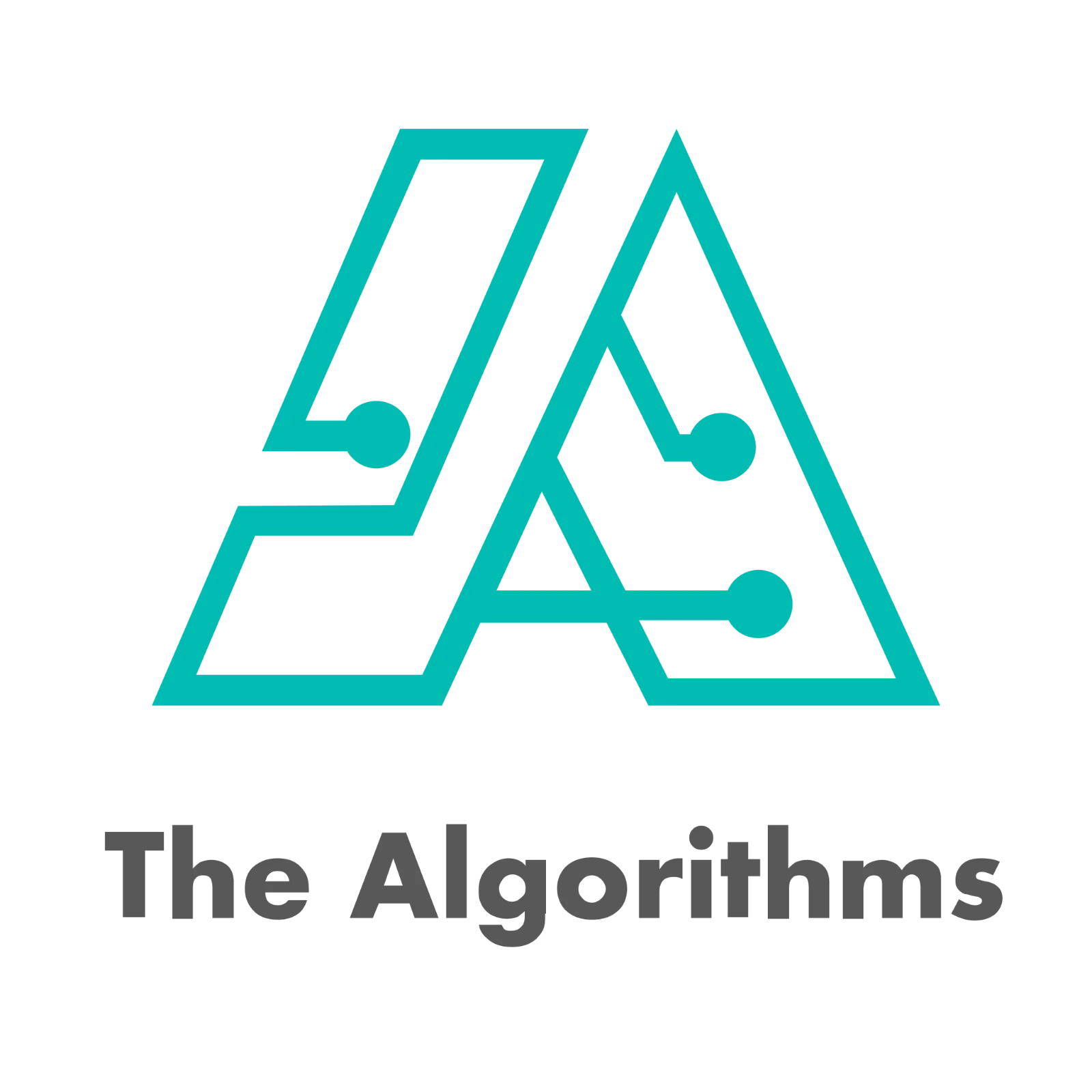 Turquoise Circuit-Style A Logo with The Algorithm Text | Free PNG