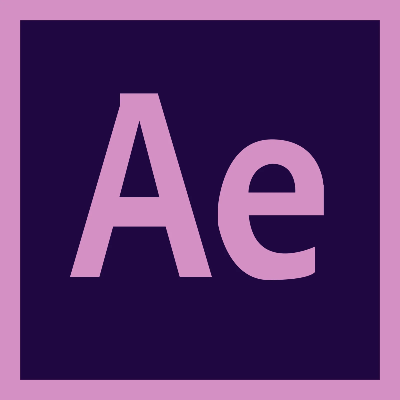 Lavender Ae Lettering on Purple Square | Free PNG