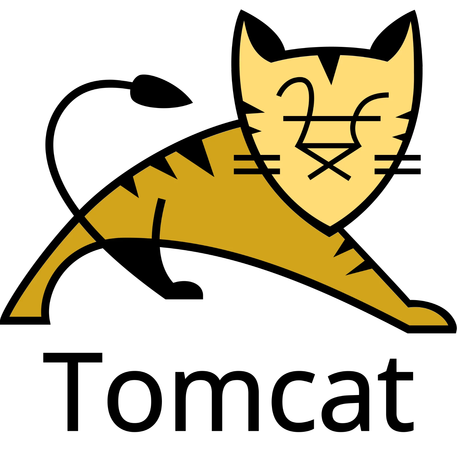 Golden Cartoon Cat Illustration Free PNG