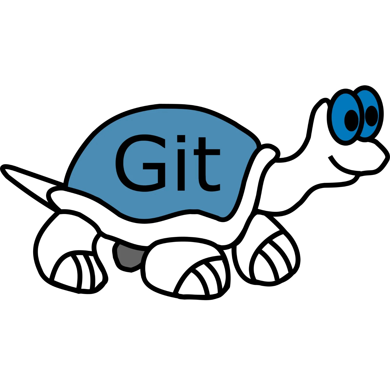 Cartoon Git Turtle with Blue Shell - Free PNG