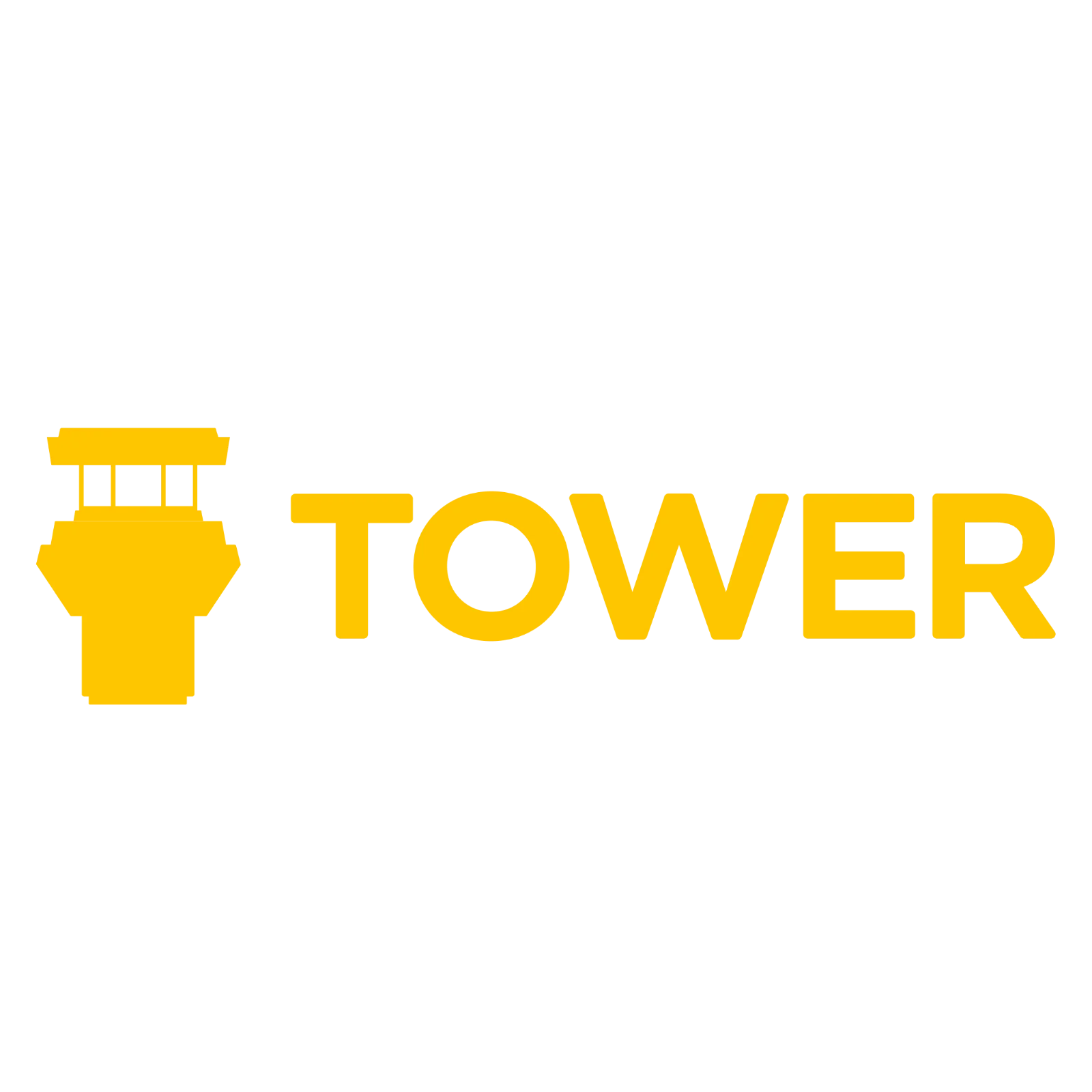 Yellow Tower Icon and TOWER Lettering Free PNG