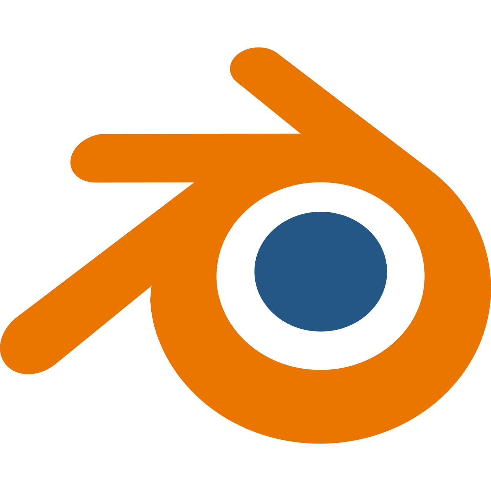 Blender Logo with Orange Eye and Blue Center Free PNG