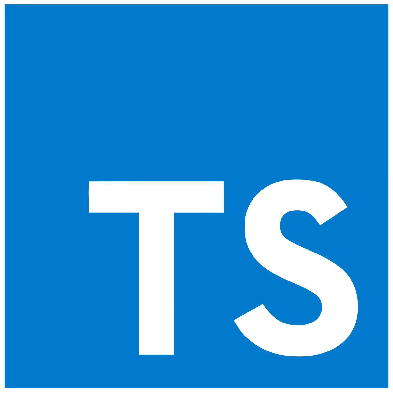 Bold White TS Initials on Blue Background Free PNG