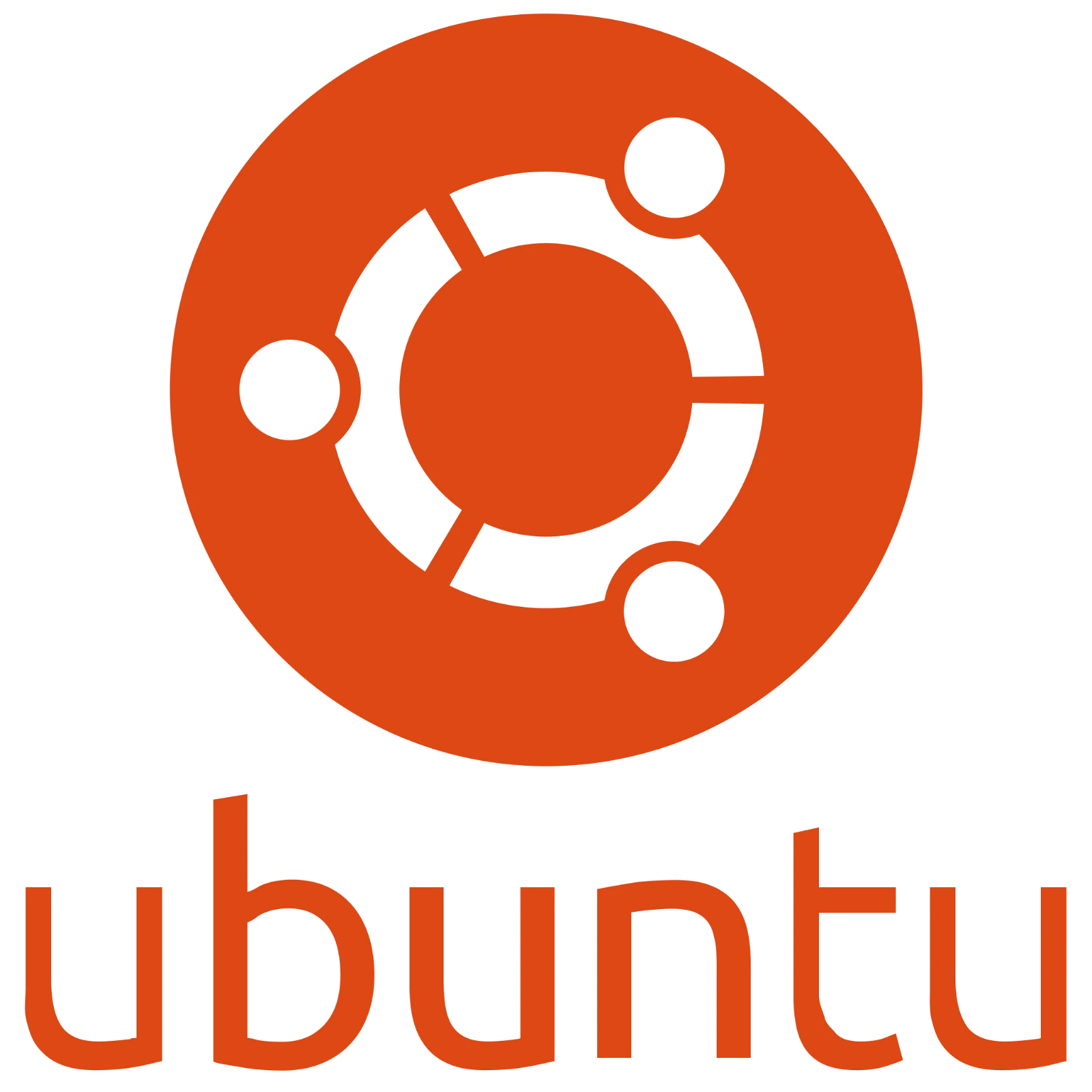 Ubuntu Orange Logo and Wordmark Free PNG