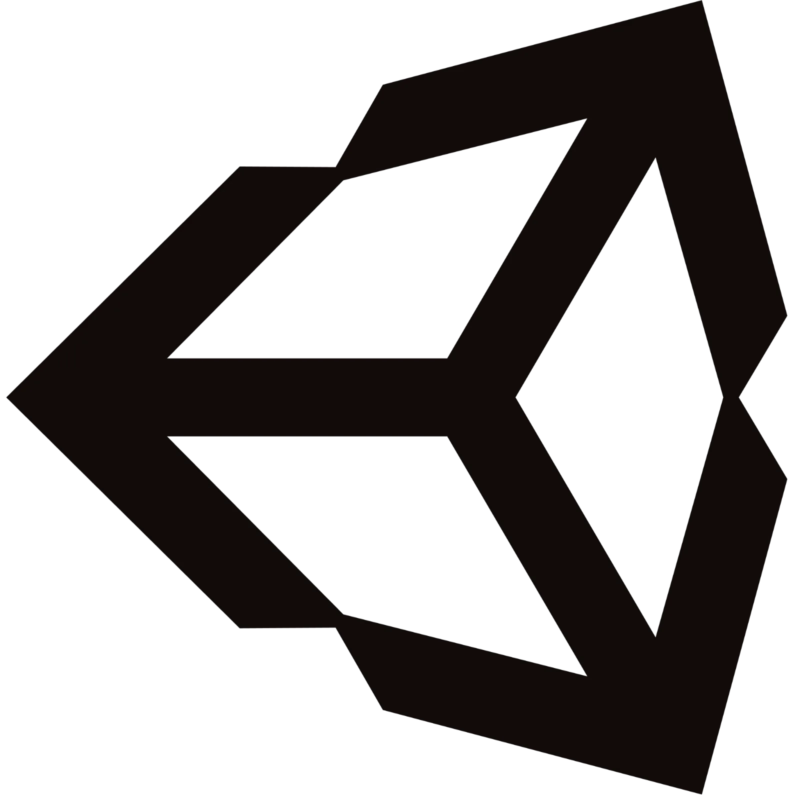 Dark Brown Interlocking Angular Bands on Black Free PNG