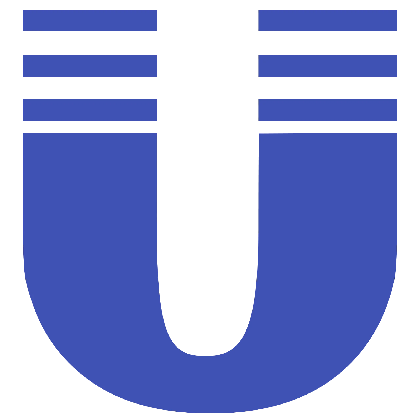 Blue Striped U-Shaped Symbol Free PNG