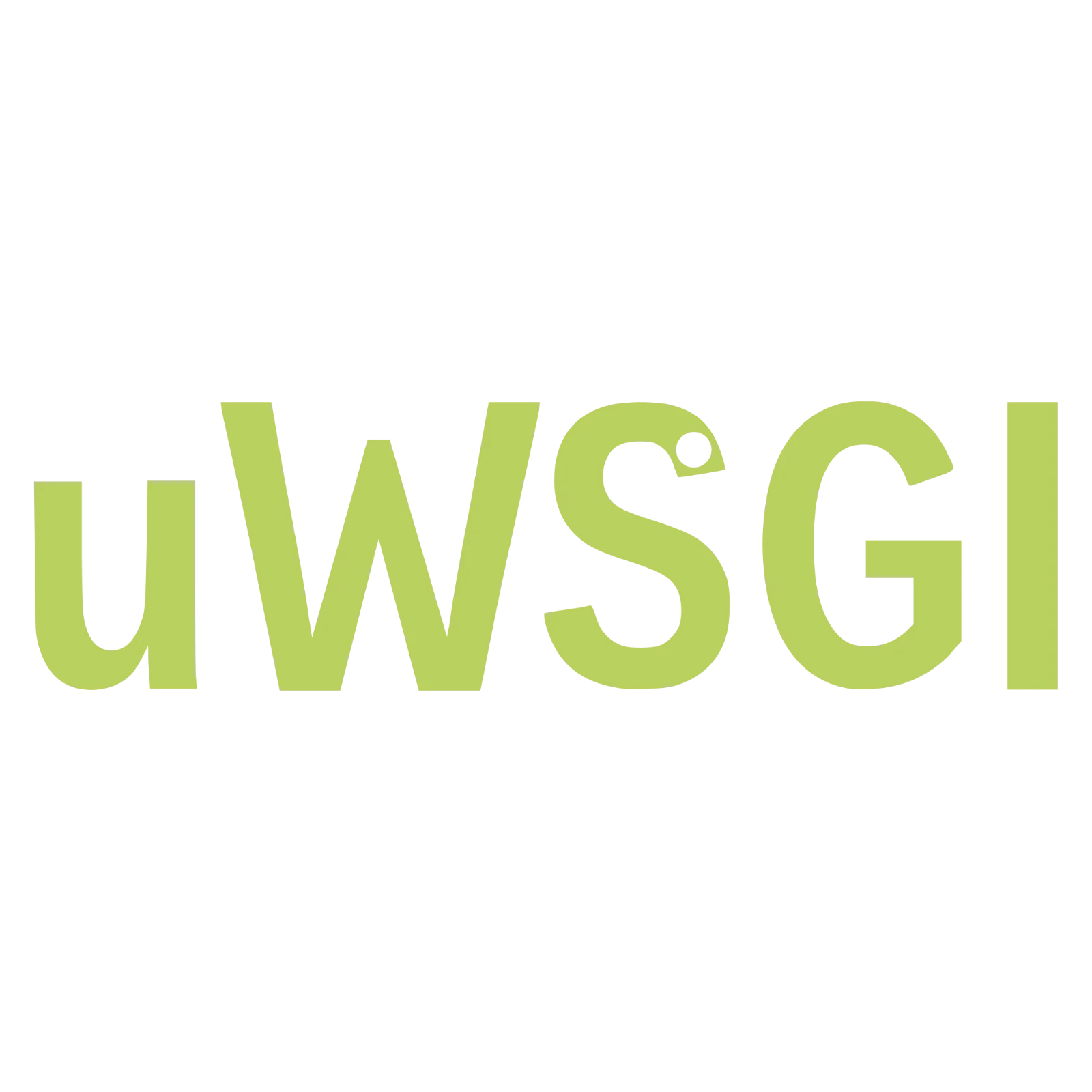Lime Green uWSGI Lettering on Black Background Free PNG