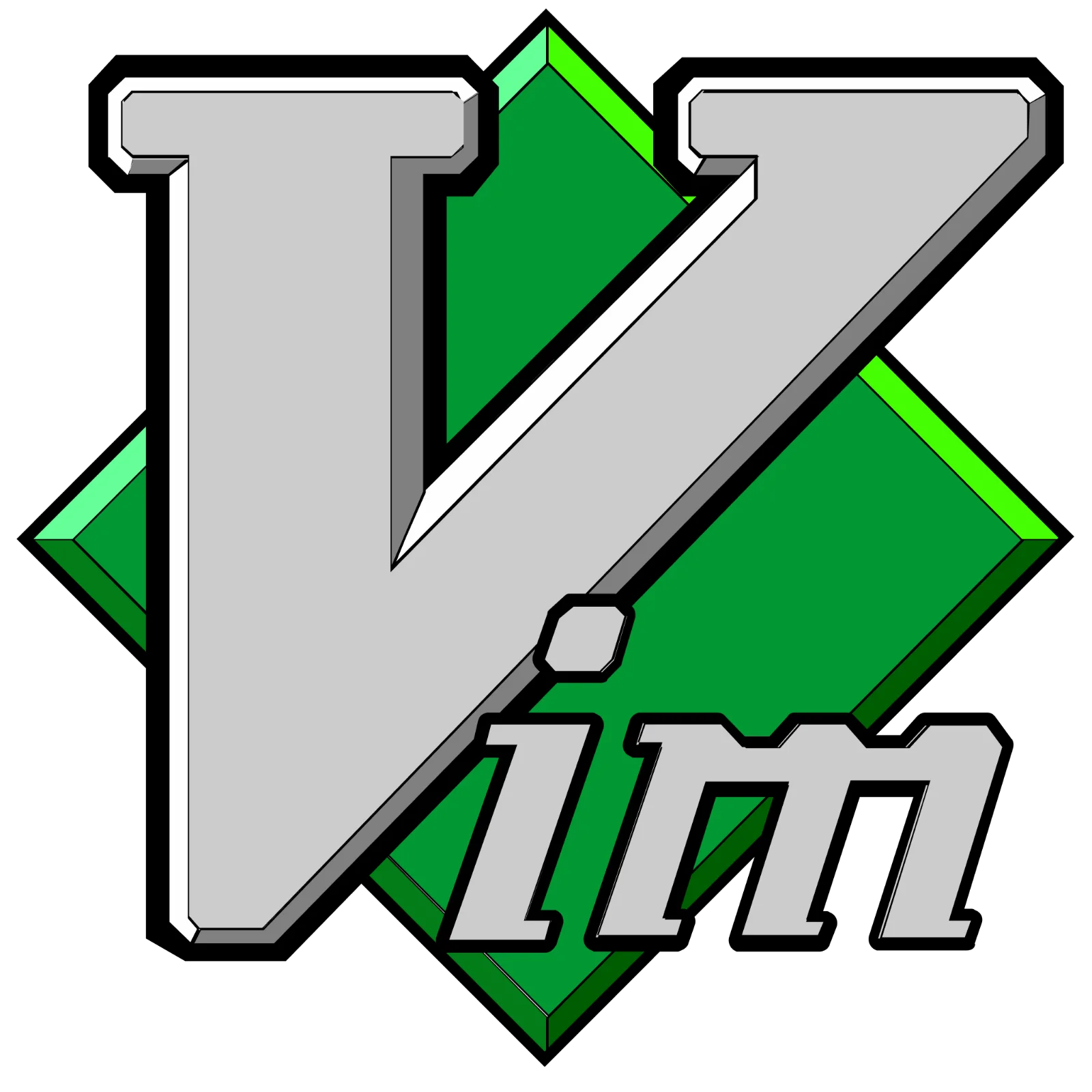 Bold 3D TZ Lettering with Green Geometric Shapes Free PNG