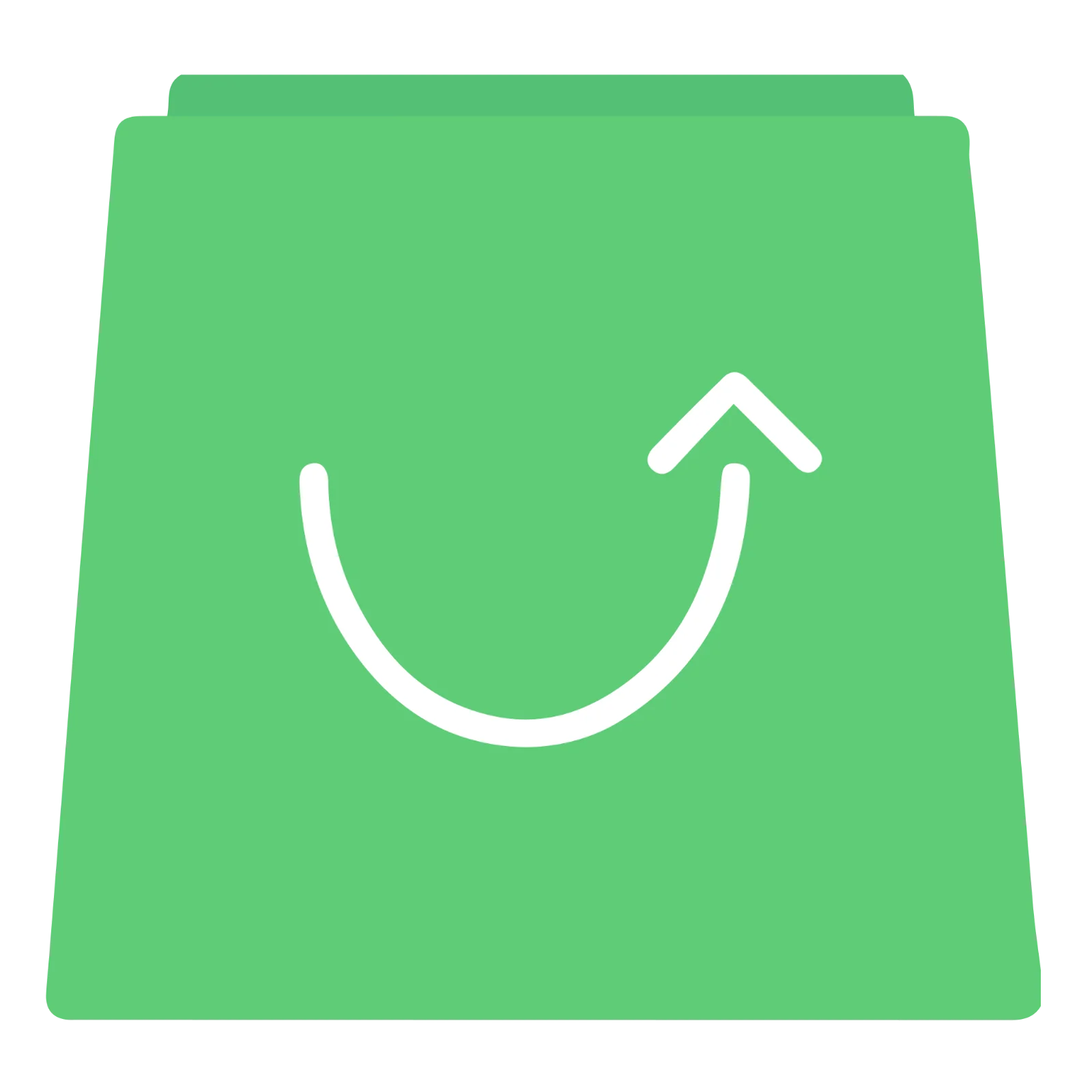 Green Shopping Bag with Upward Arrow Icon Free PNG