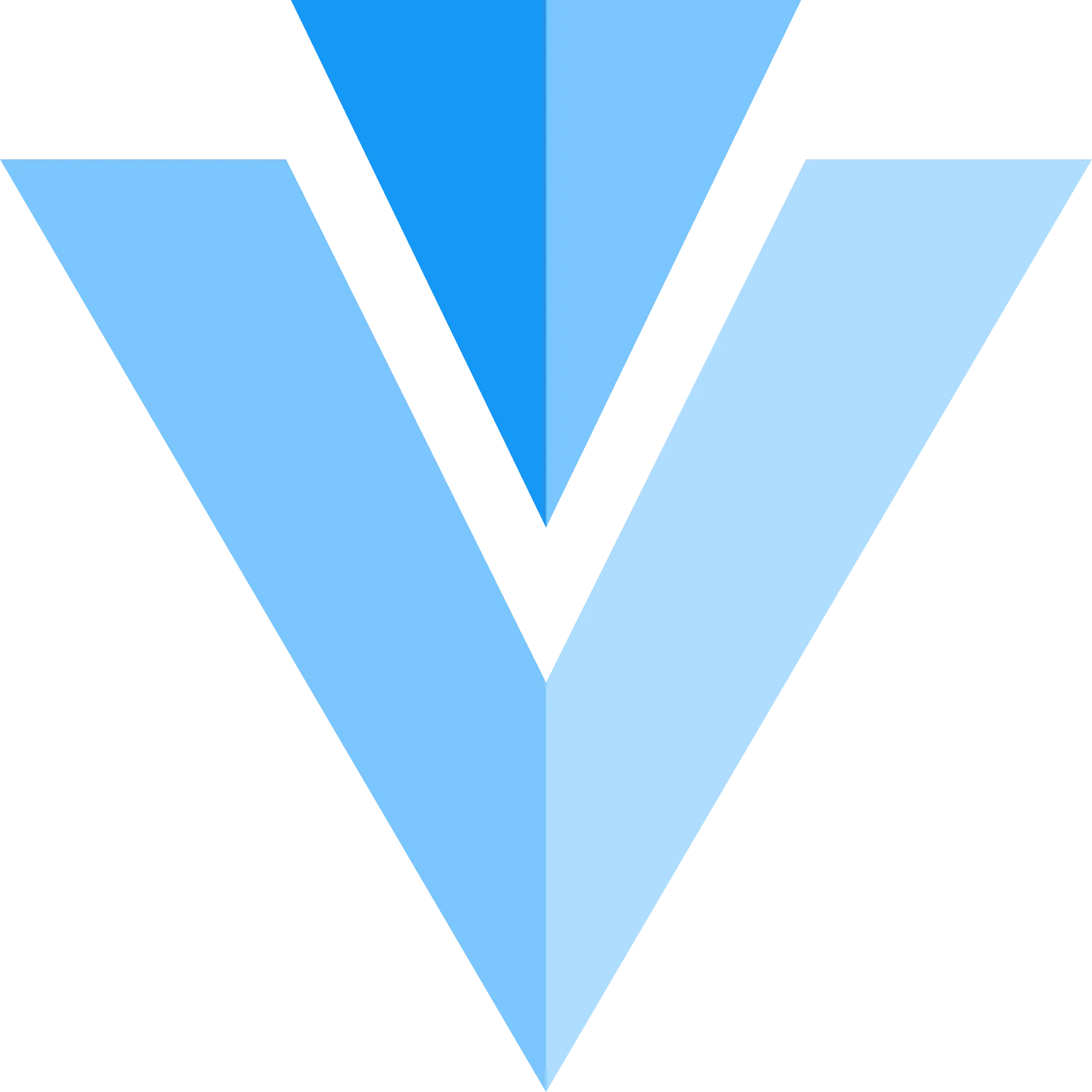 Blue Geometric V Symbol Free PNG