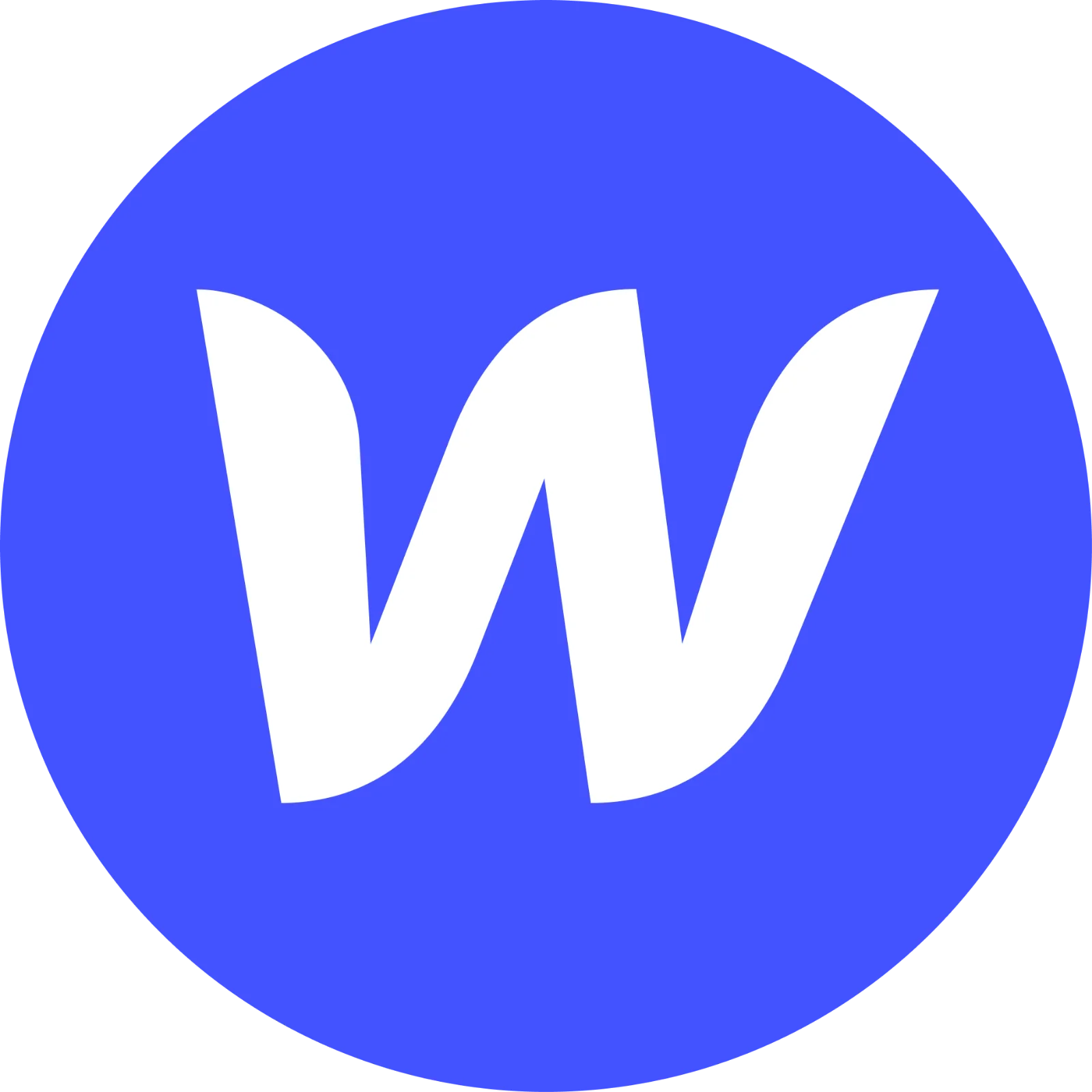 White Stylized W in Blue Circle Free PNG