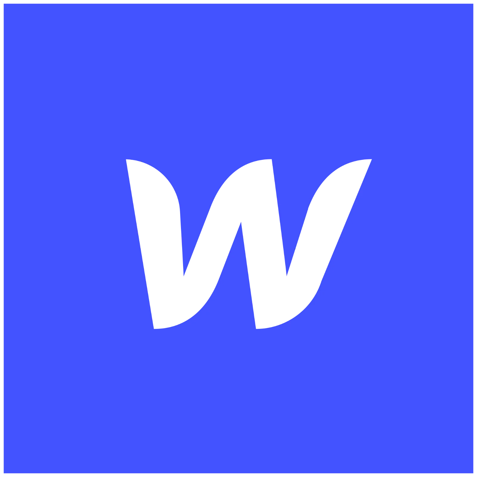 Stylized Black W on Blue Background Free PNG