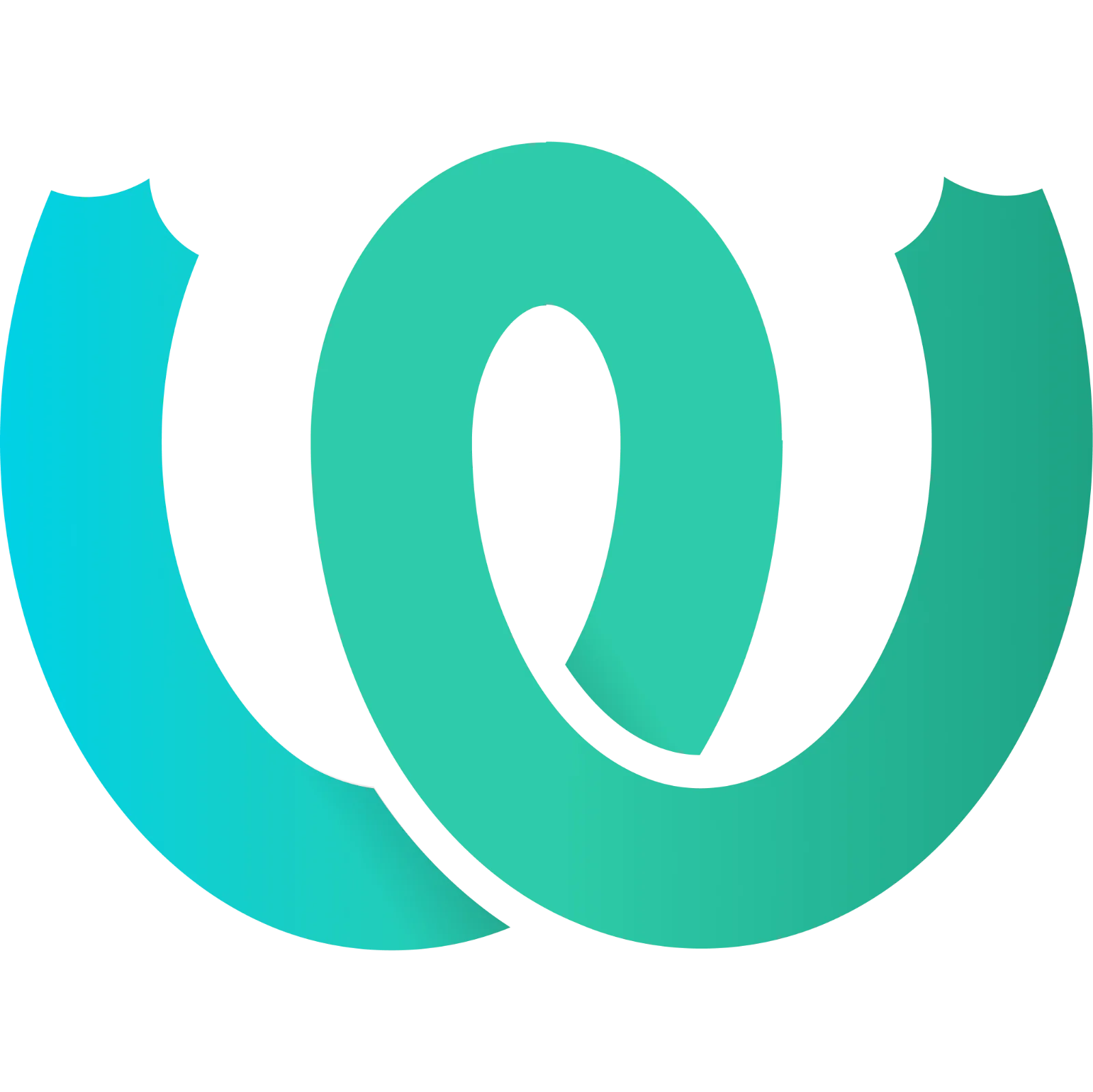 Interlocking Teal Loop Shapes Free PNG