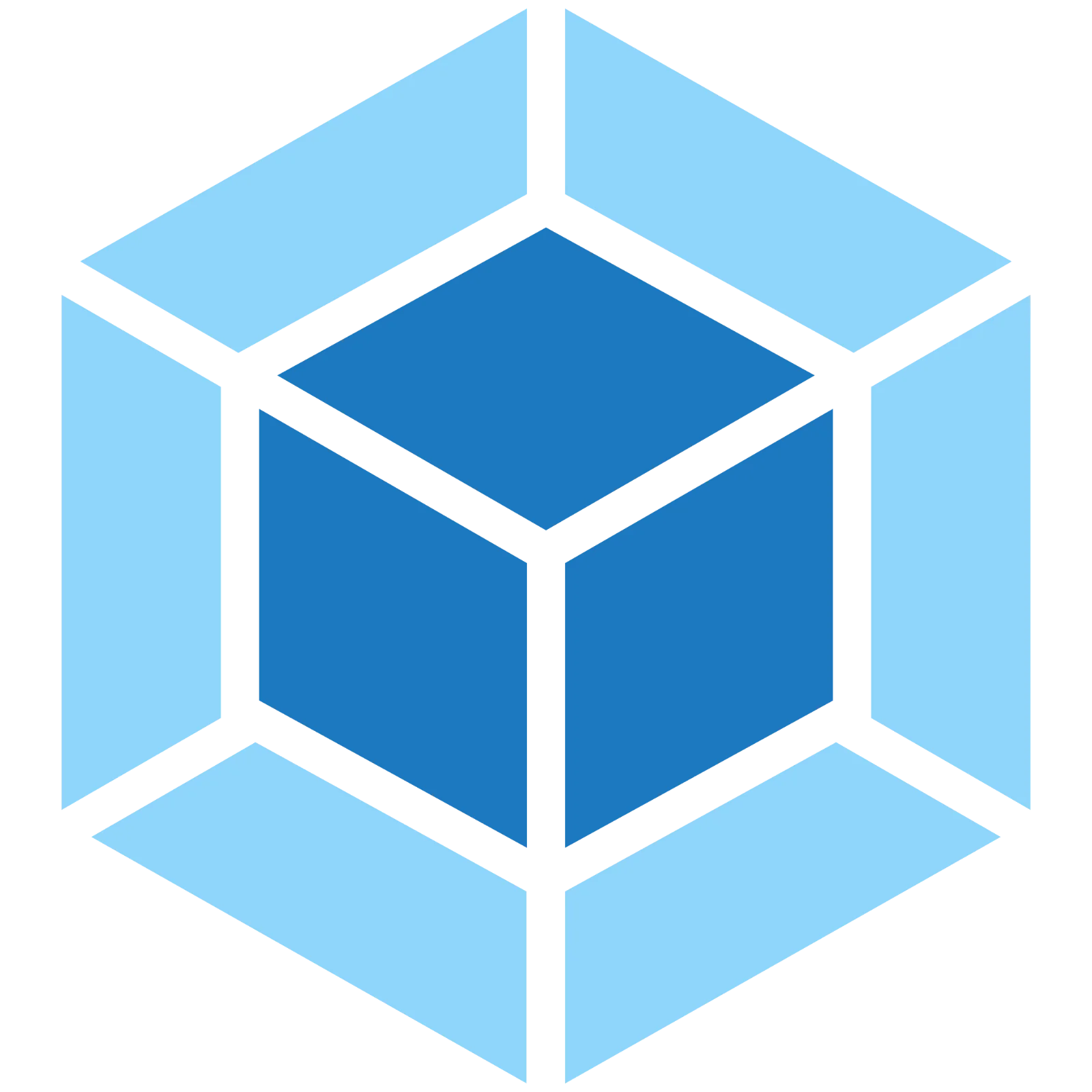 Blue Geometric Cube Emblem Free PNG