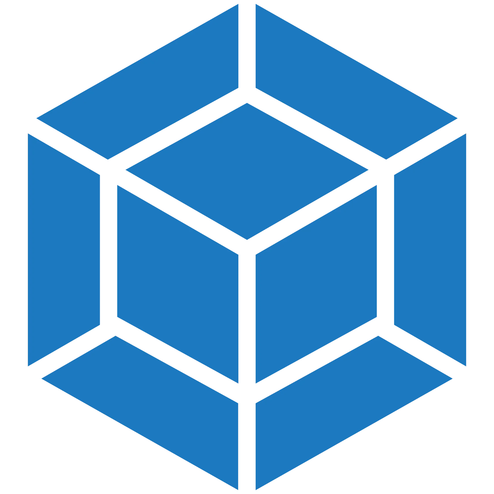 Blue Geometric Cube Icon Free PNG