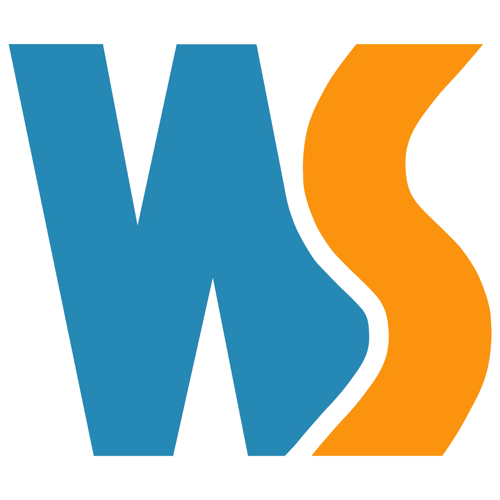 Blue and Orange WS Monogram Lettering Free PNG