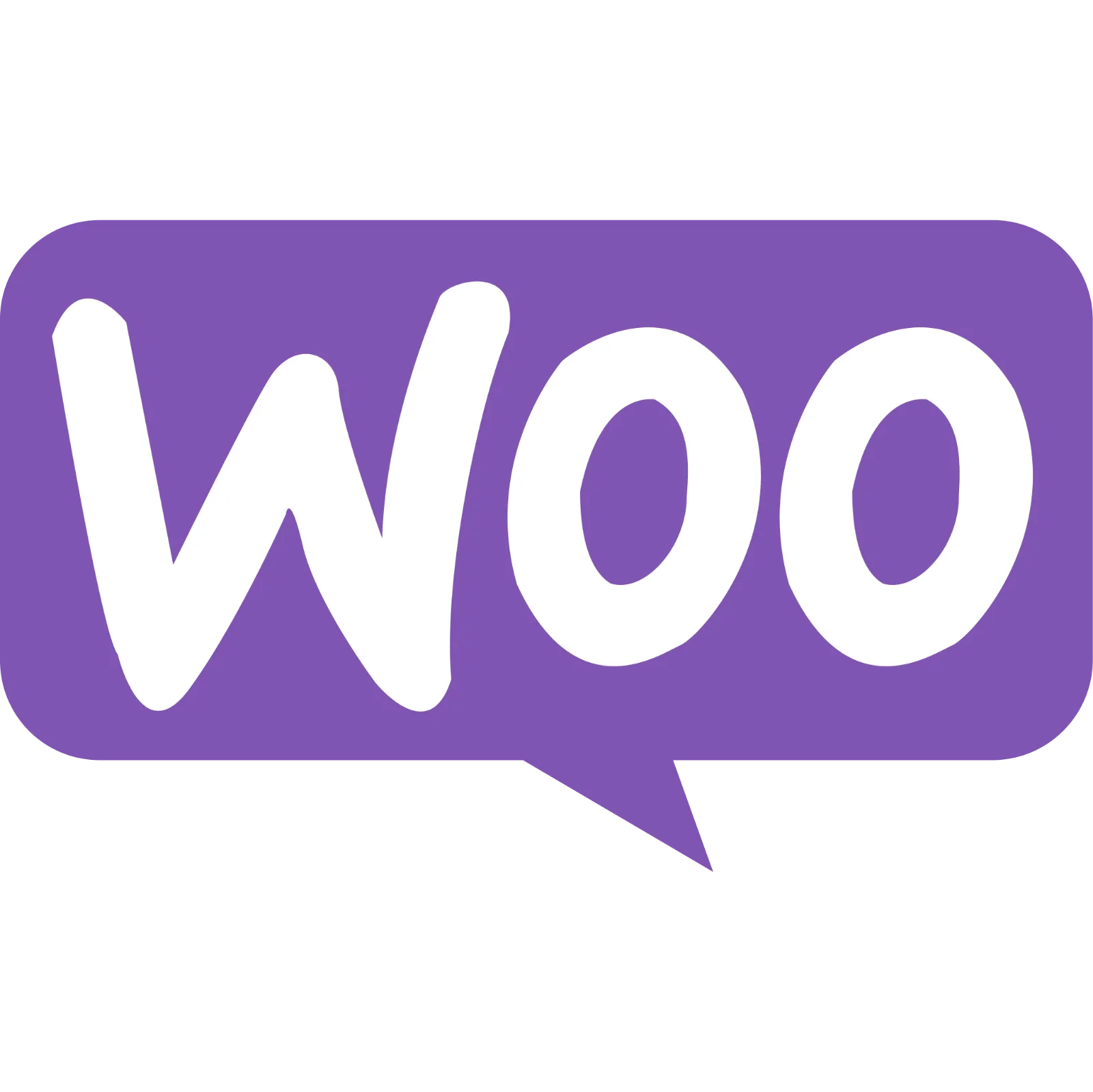 Woo Lettering in a Purple Speech Bubble Free PNG