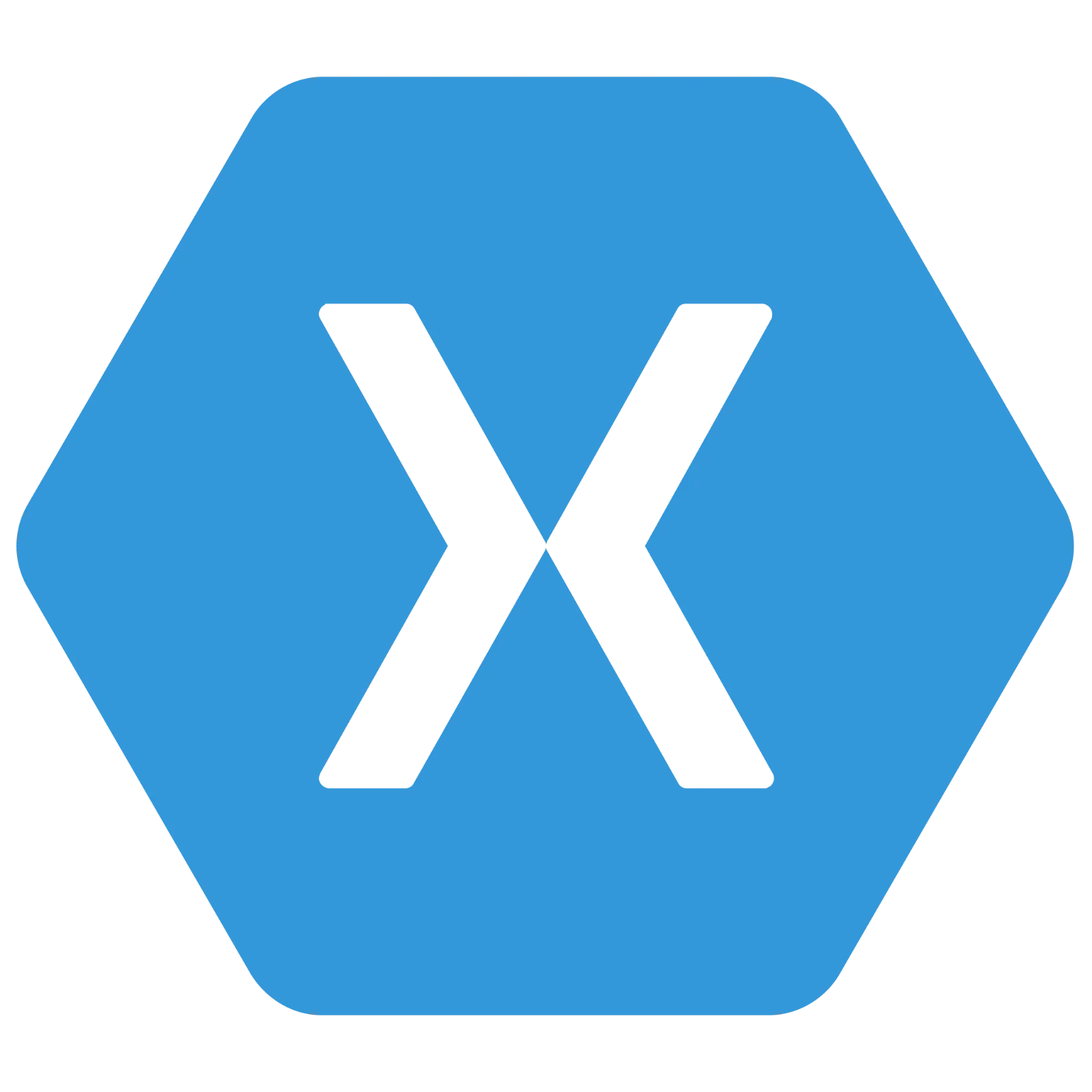 Blue Hexagon Emblem with Black X – Free PNG