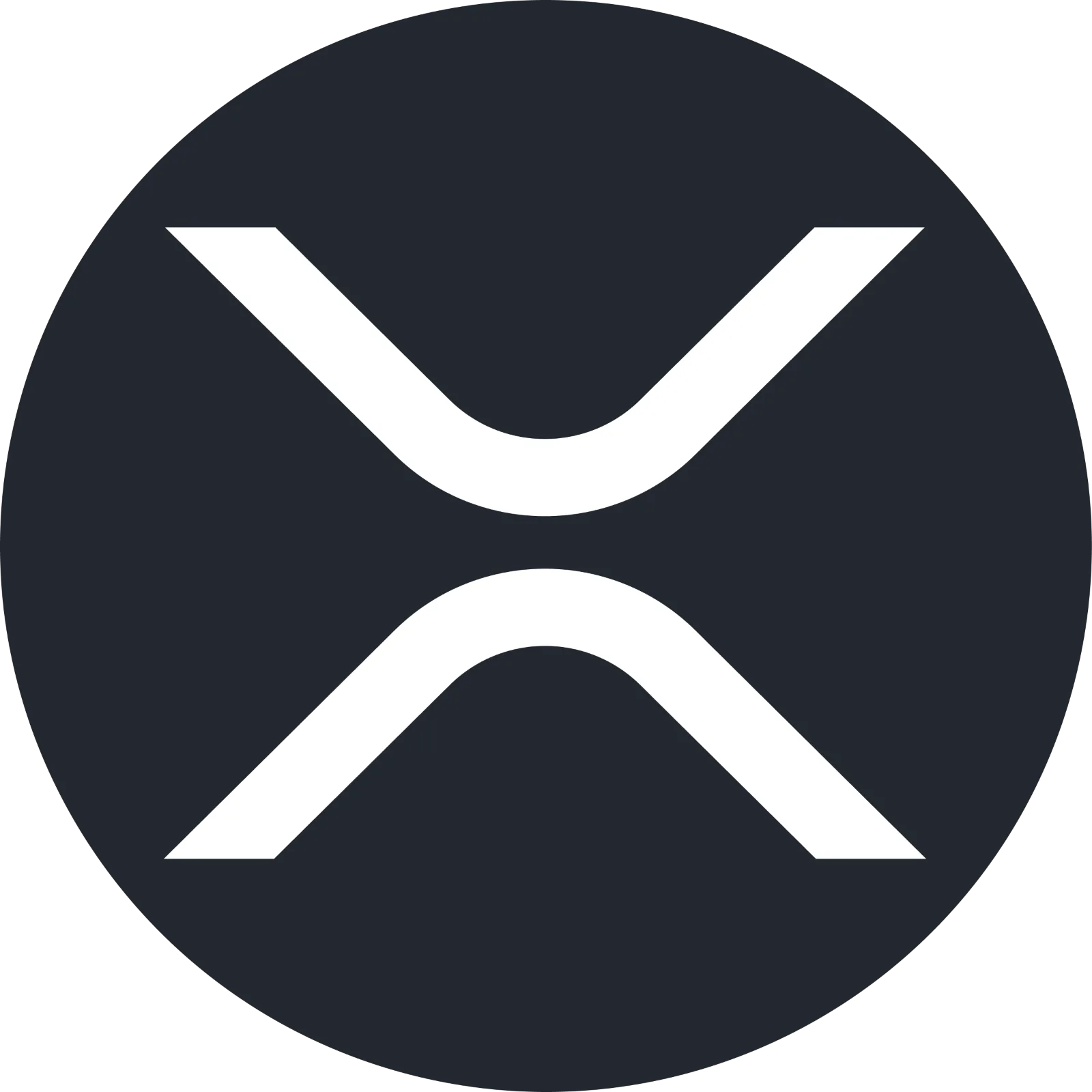 XRP Cryptocurrency Logo in a Dark Circle - Free PNG