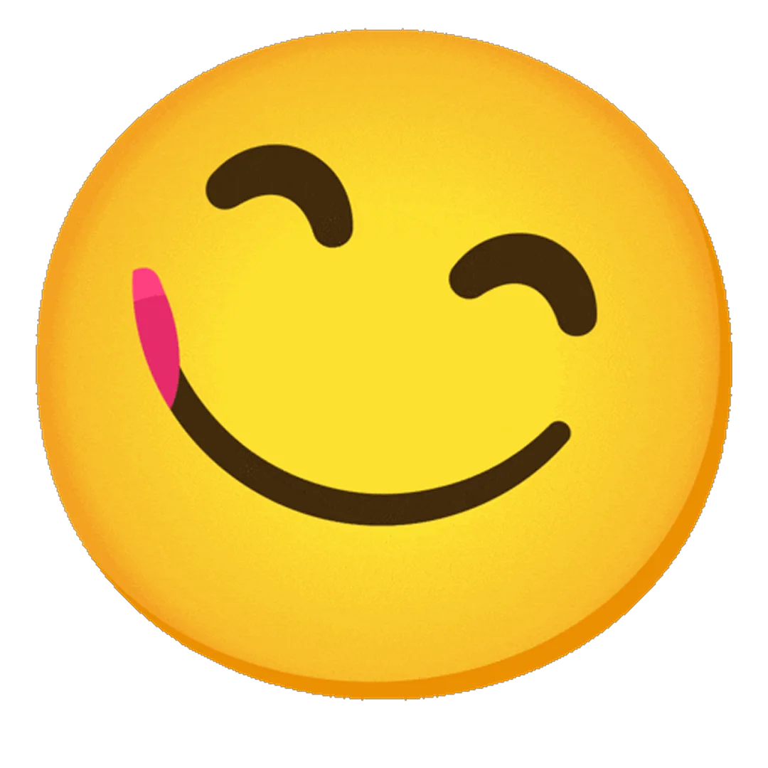 Yum Smiley Face Emoji Free PNG