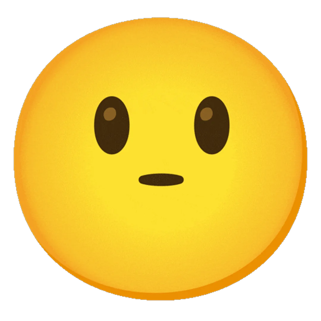 Neutral Yellow Emoji Face Free PNG