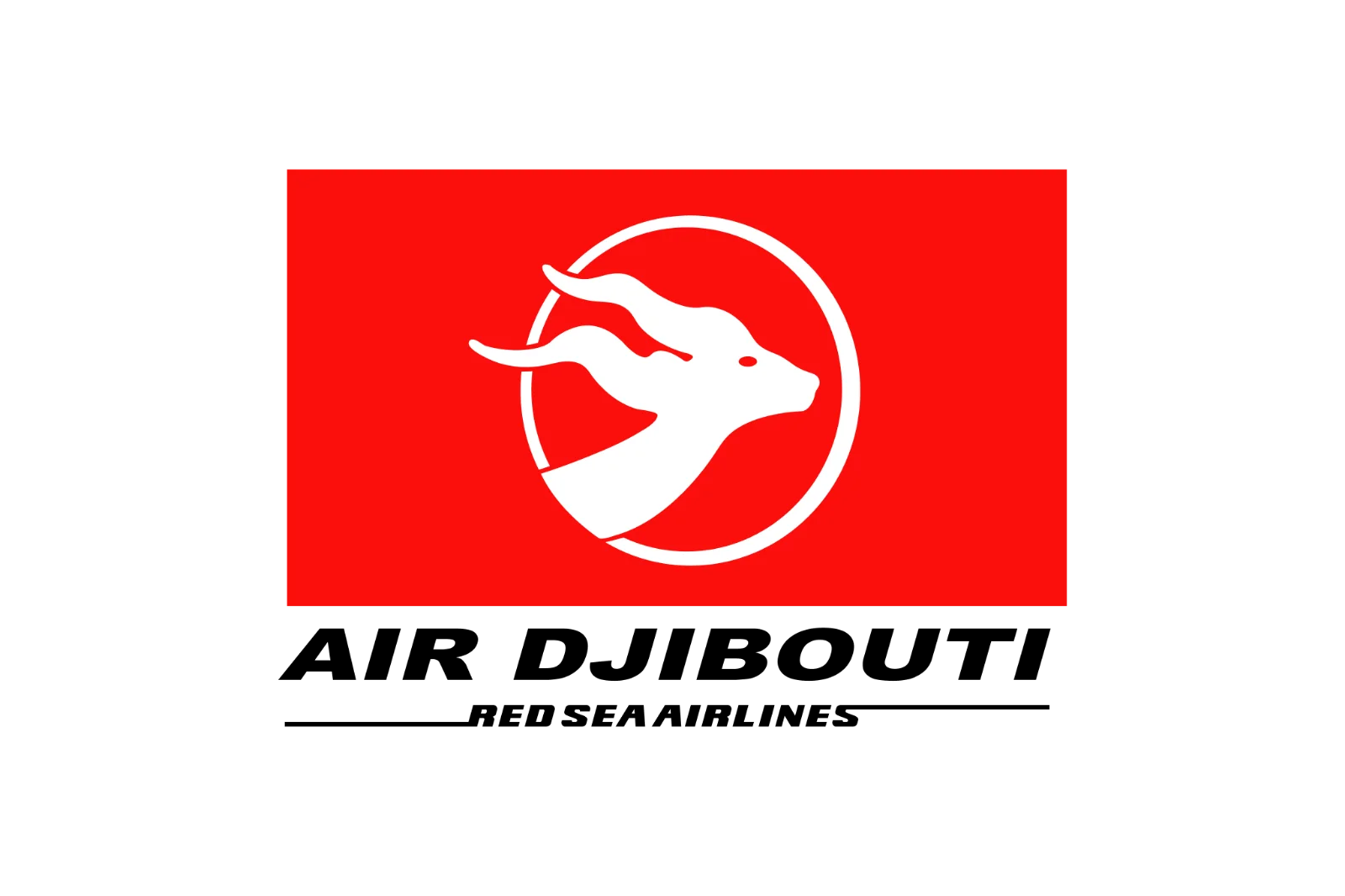 Air Djibouti Antelope Emblem on Red Background Free PNG
