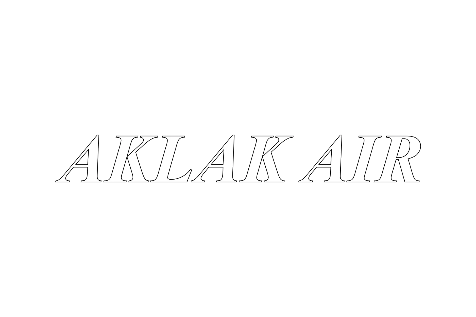 Aklak Air White Italic Serif Wordmark Free PNG