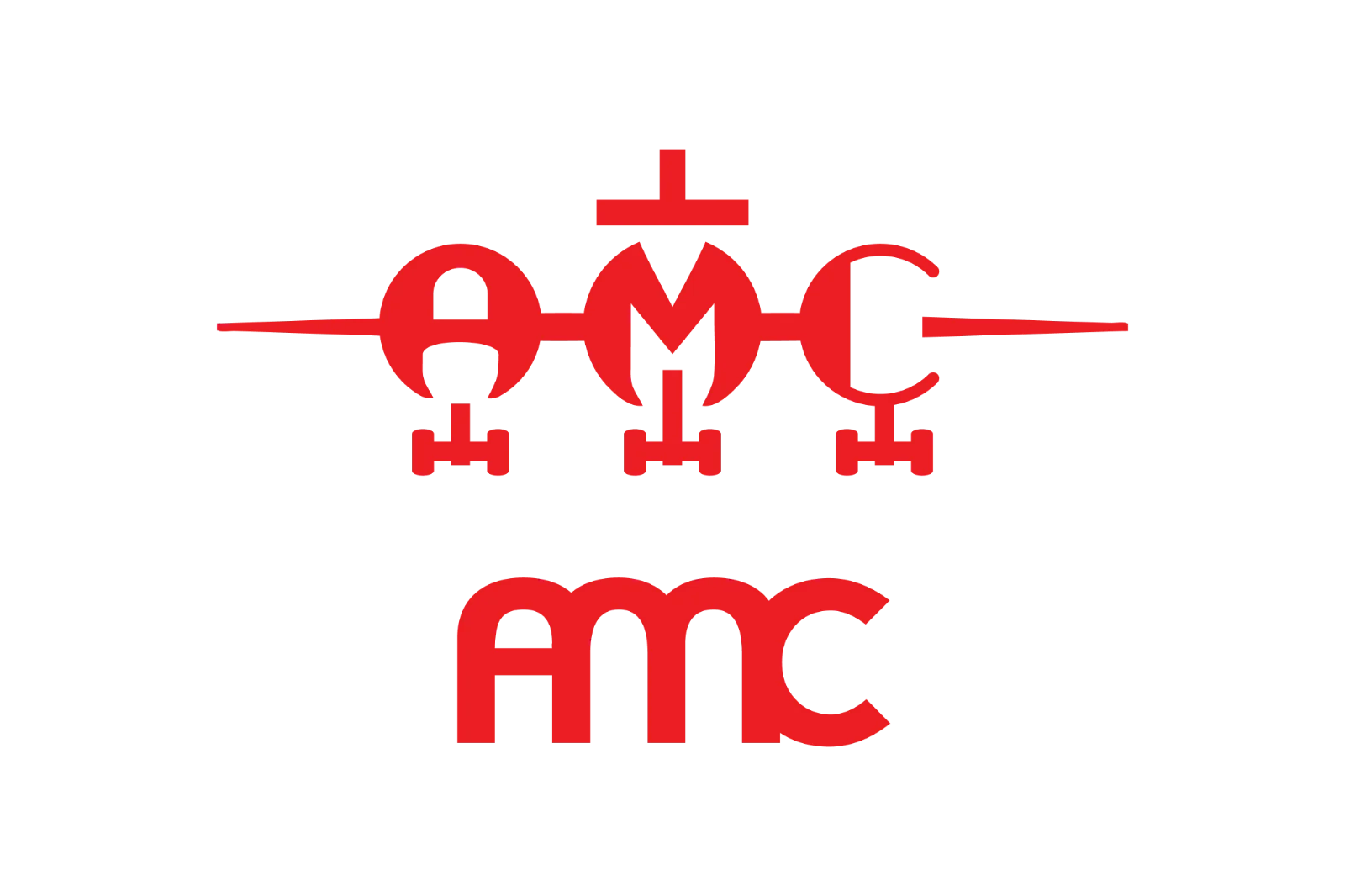 AMC Airlines Logo with Aircraft Motif Free PNG