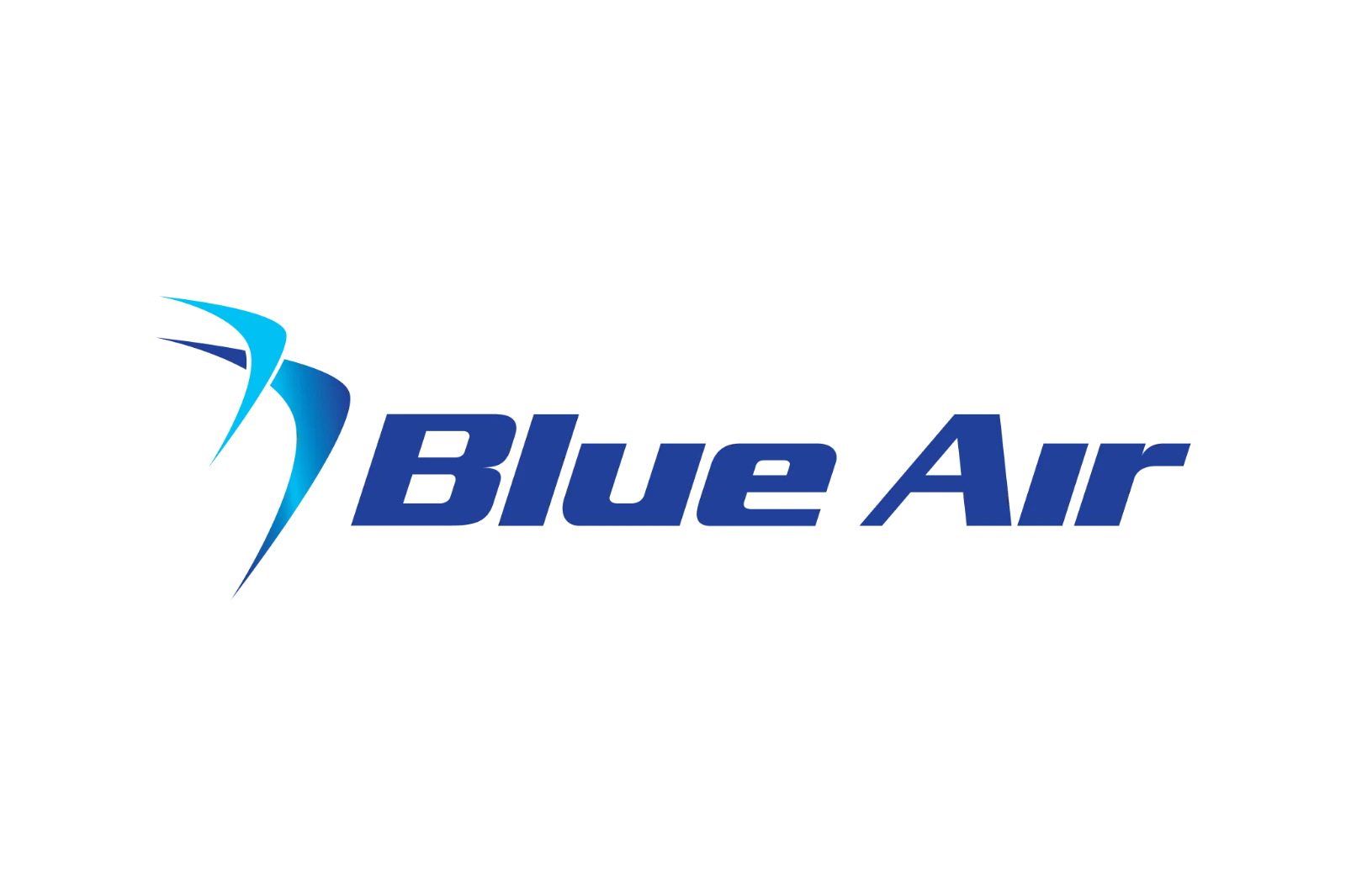 Blue Air Wordmark and Swoosh Free PNG