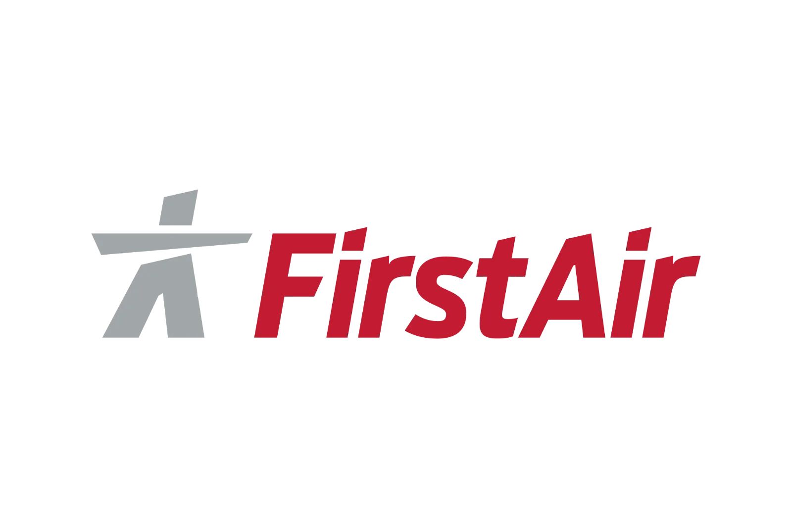 First Air Red Wordmark and Gray Symbol Free PNG