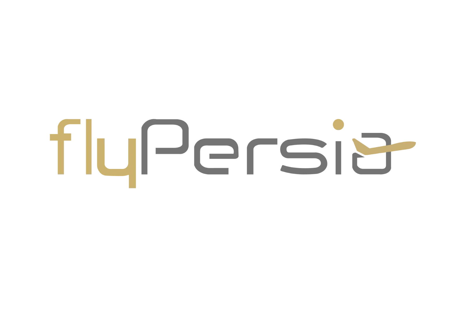Fly Persia Logo in Gold and Gray – Free PNG