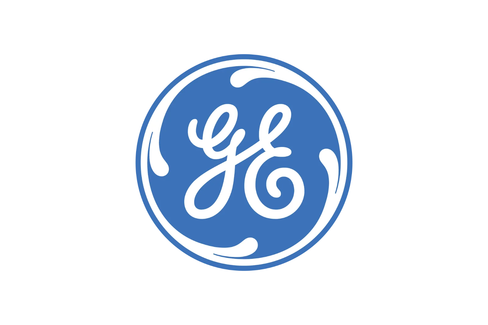 Blue and White GE Monogram Logo Free PNG