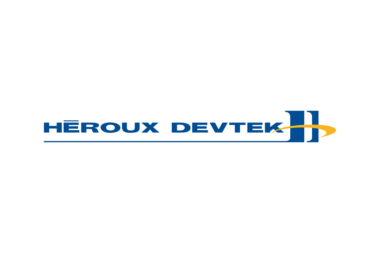 Héroux-Devtek Blue and Gold Wordmark Logo | Free PNG