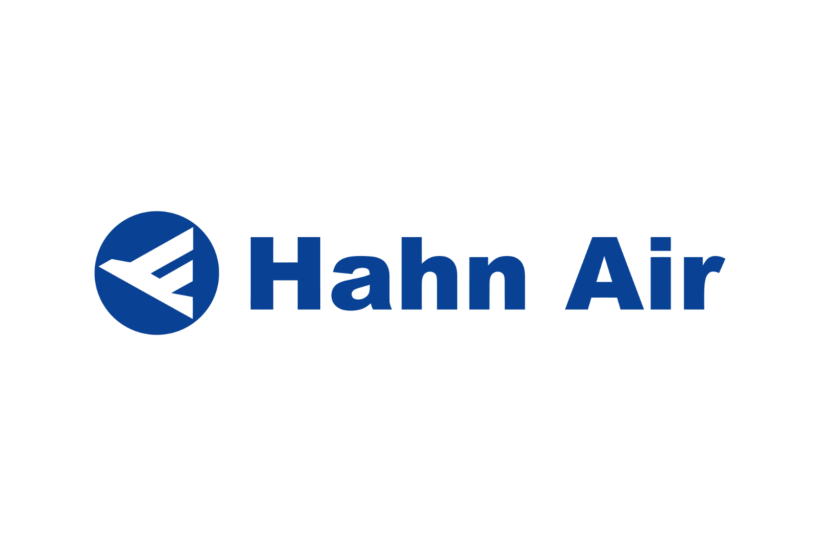 Hahn Air Logo in Blue on Black Background | Free PNG