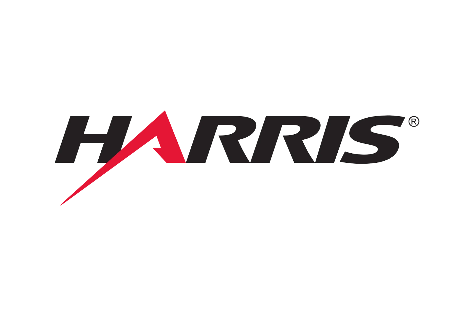 Harris Corporation Wordmark with Red Angular Mark Free PNG