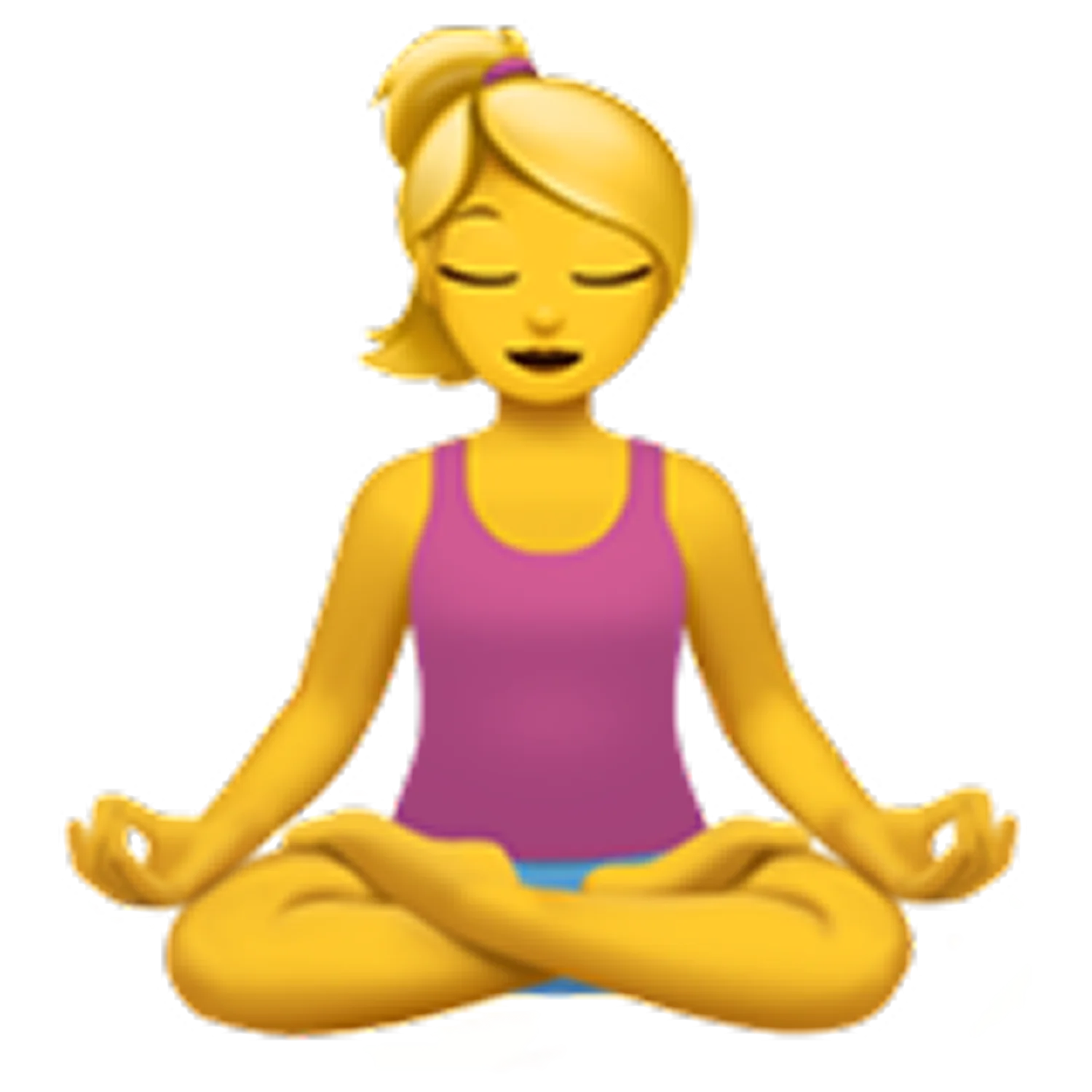 Woman Meditating Emoji in a Pink Top Free PNG