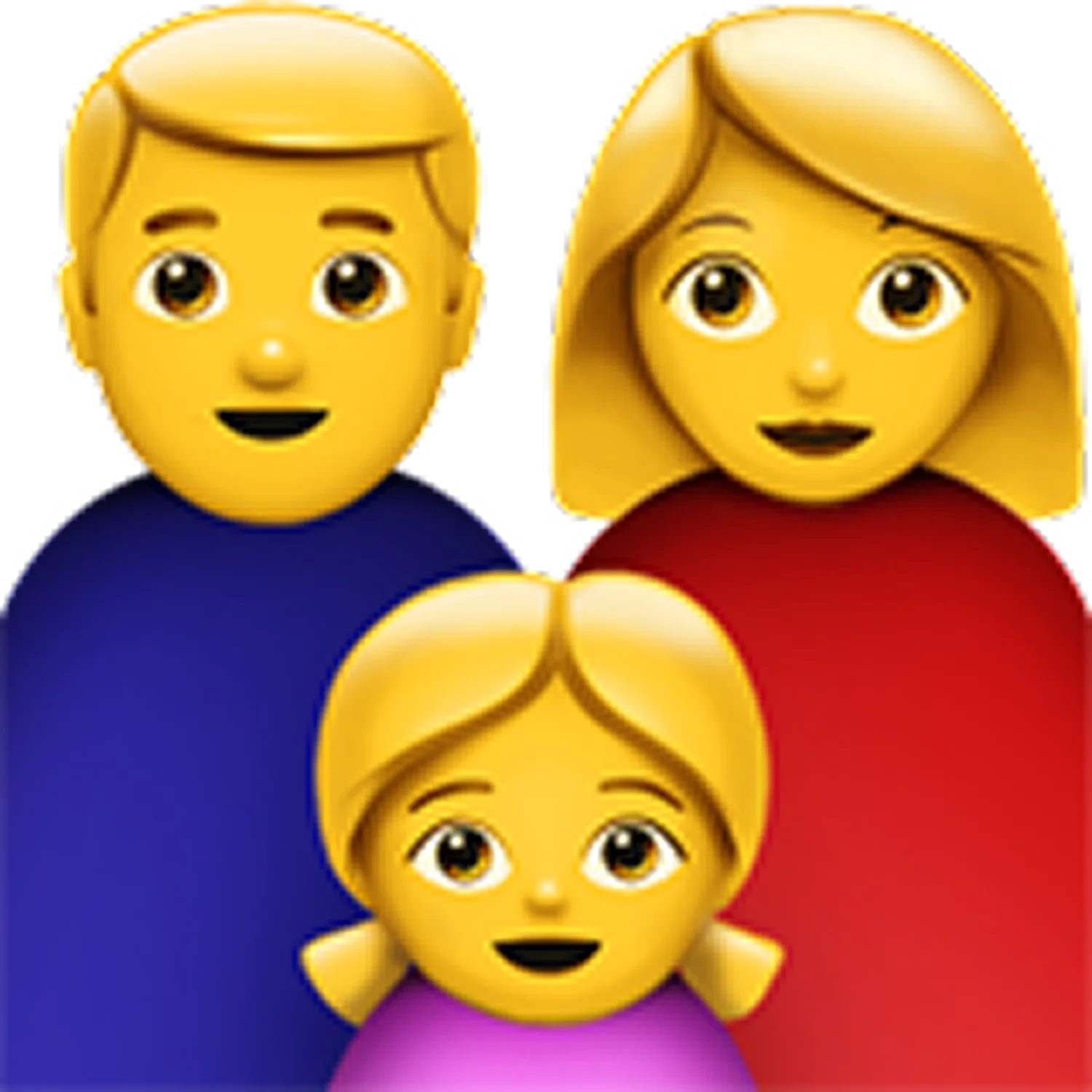 Smiling Emoji Family of Three Free PNG
