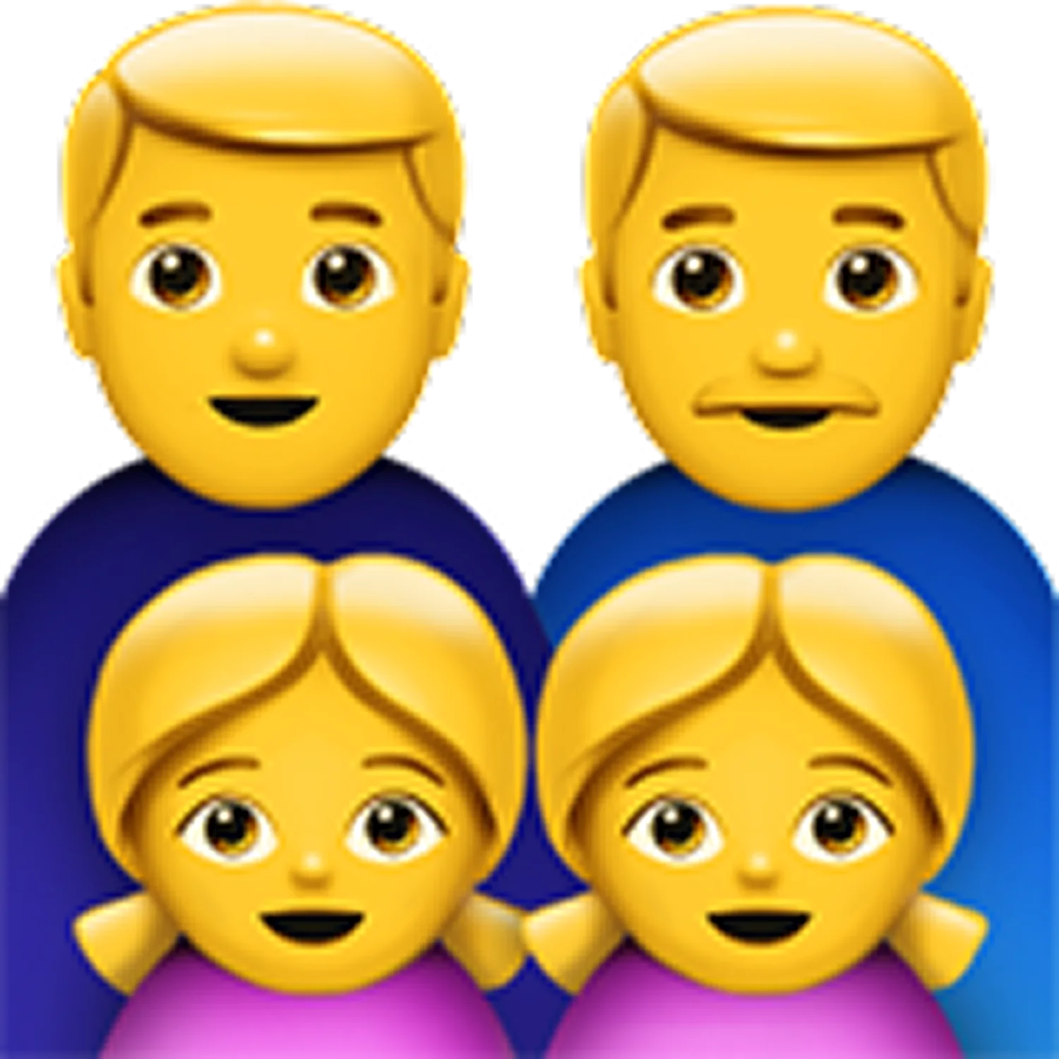 Smiling Blond Men and Women Emoji Group Free PNG