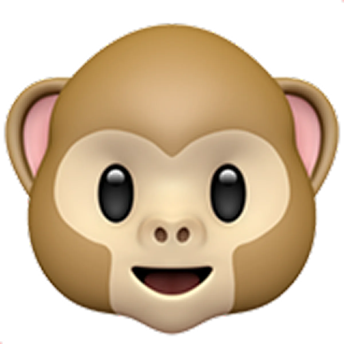 Smiling Brown Monkey Face Emoji Free PNG