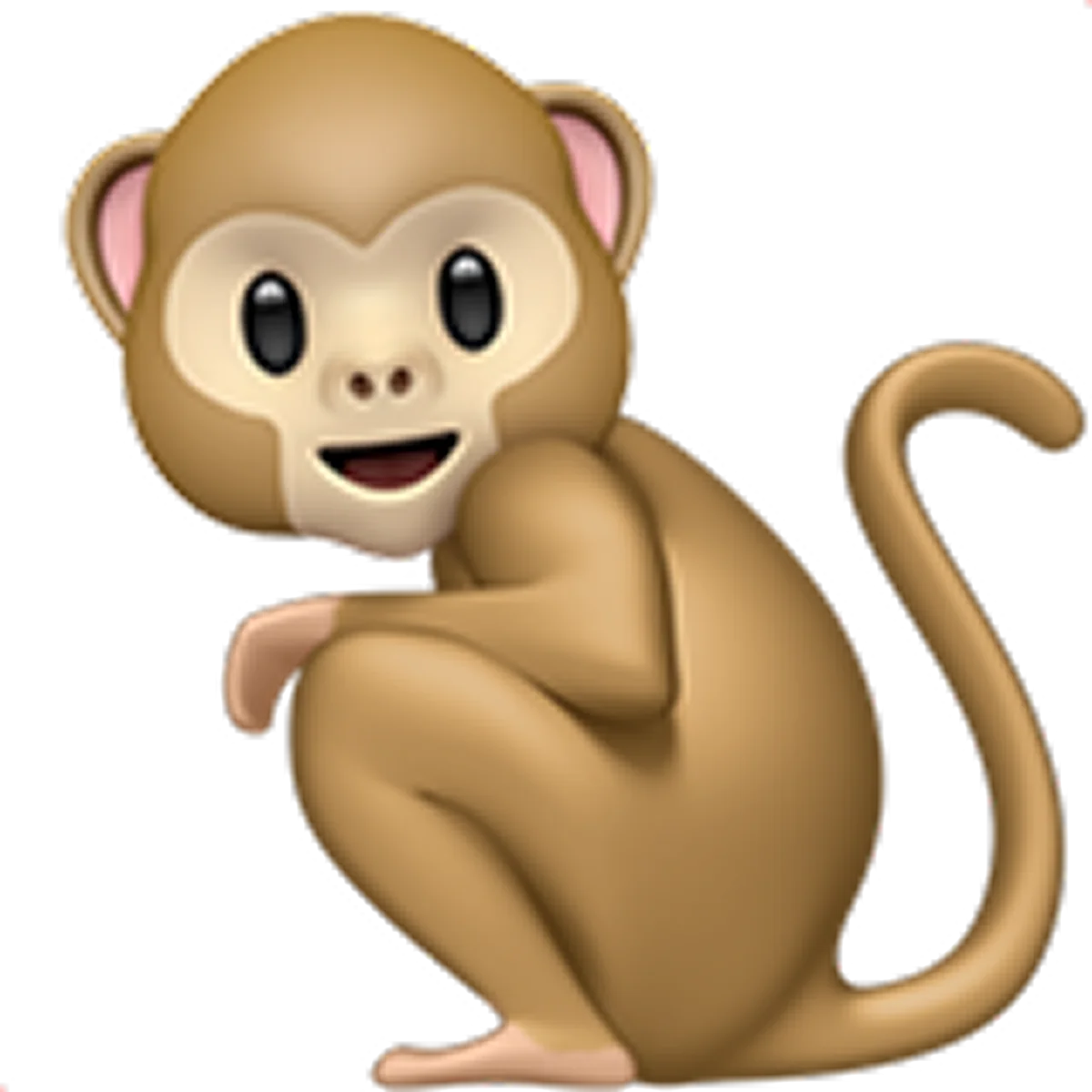 Smiling Sitting Monkey Cartoon Free PNG