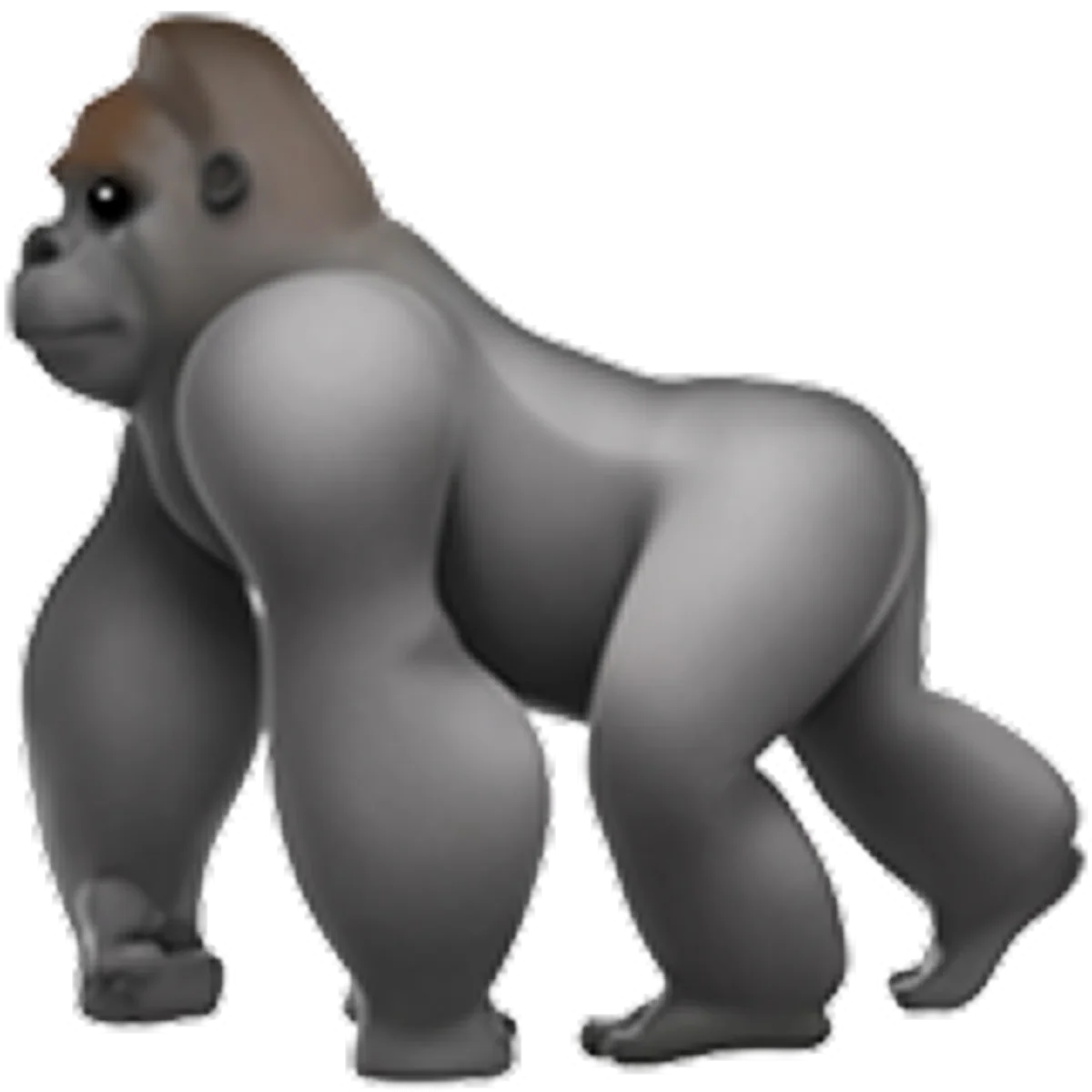 Gray Gorilla Standing in Profile Free PNG