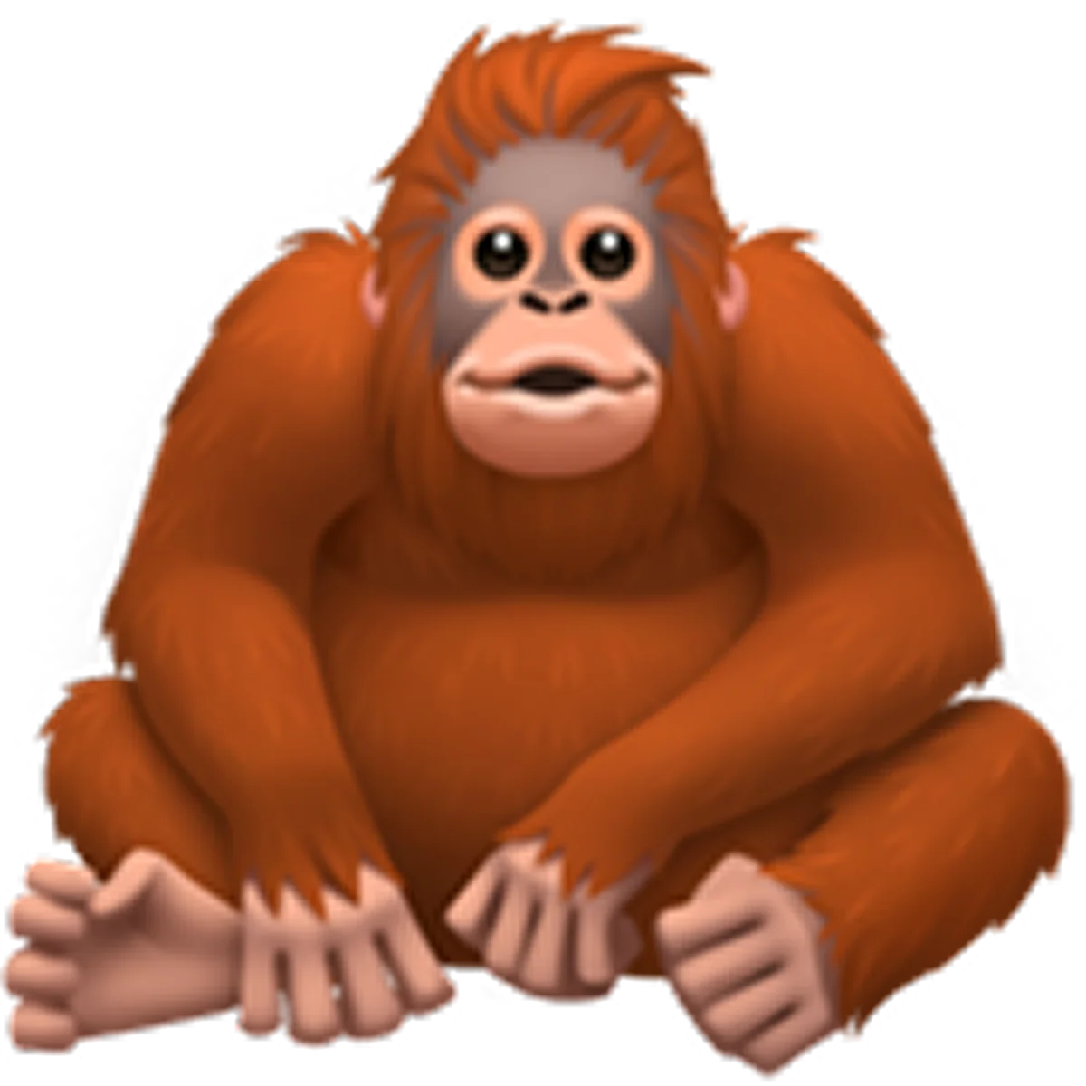 Cartoon Orangutan Crouching – Free PNG
