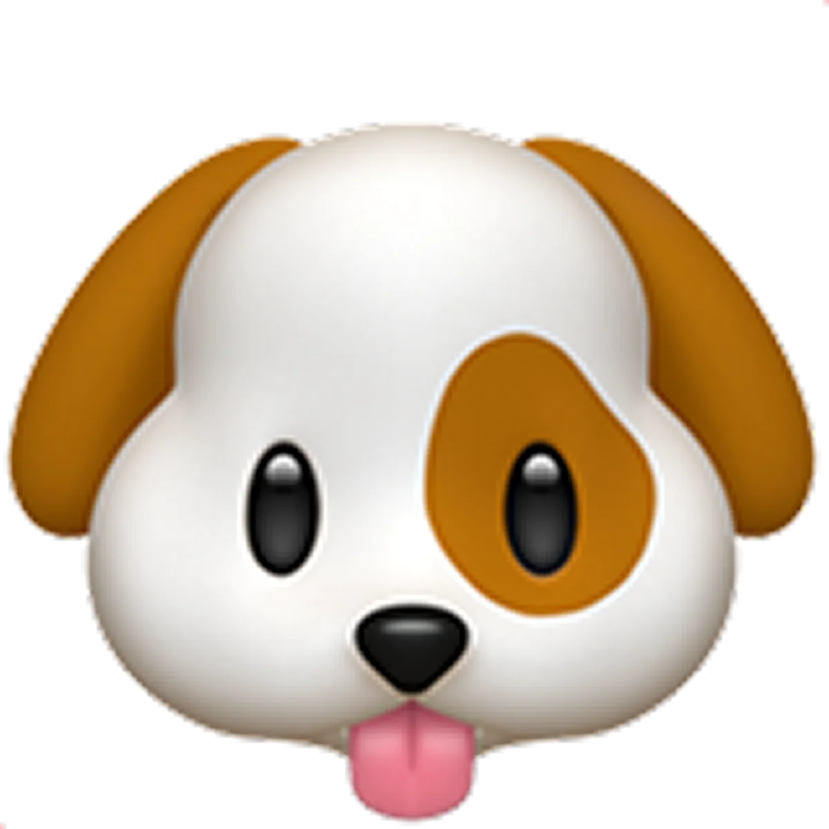 Playful Brown and White Dog Emoji Face Free PNG