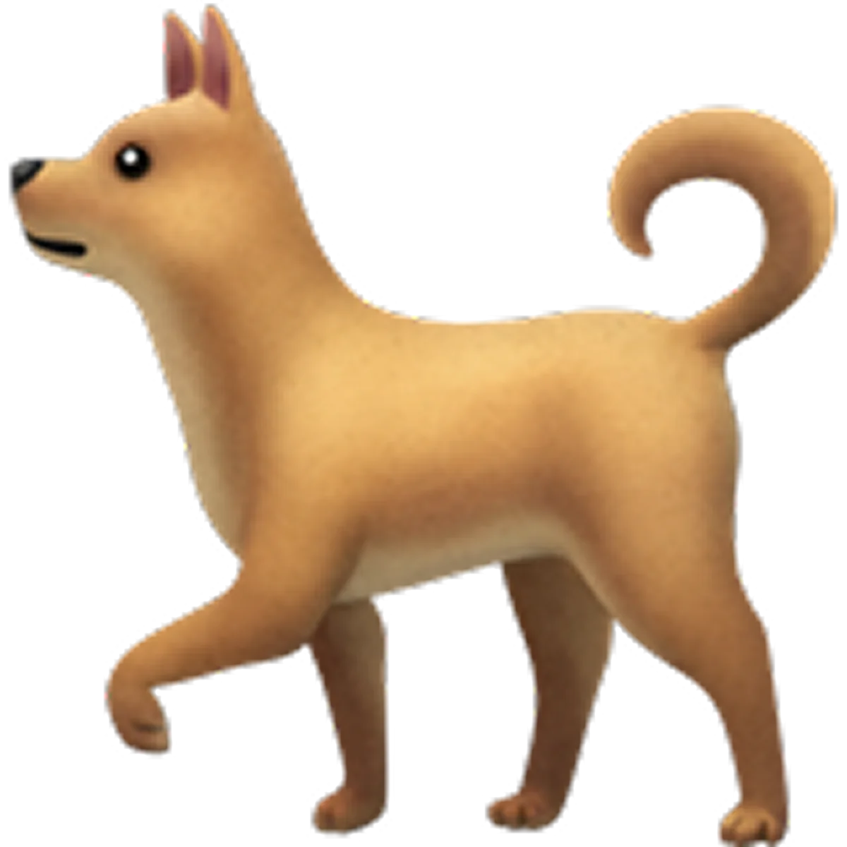 Tan Cartoon Dog Standing in Profile Free PNG