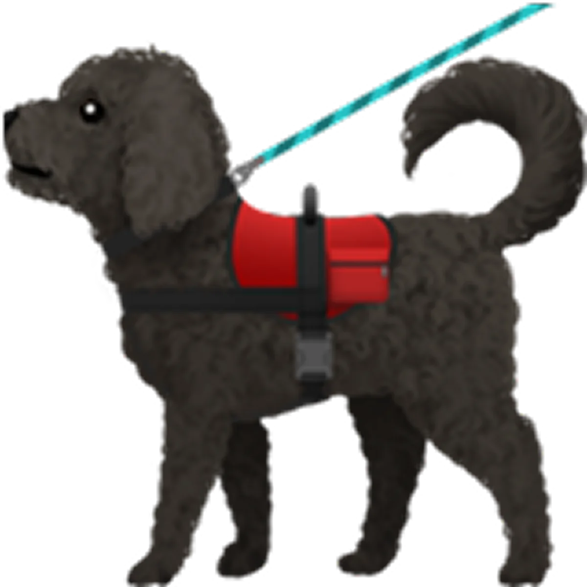 Cartoon Brown Dog with Red Pack and Leash Free PNG