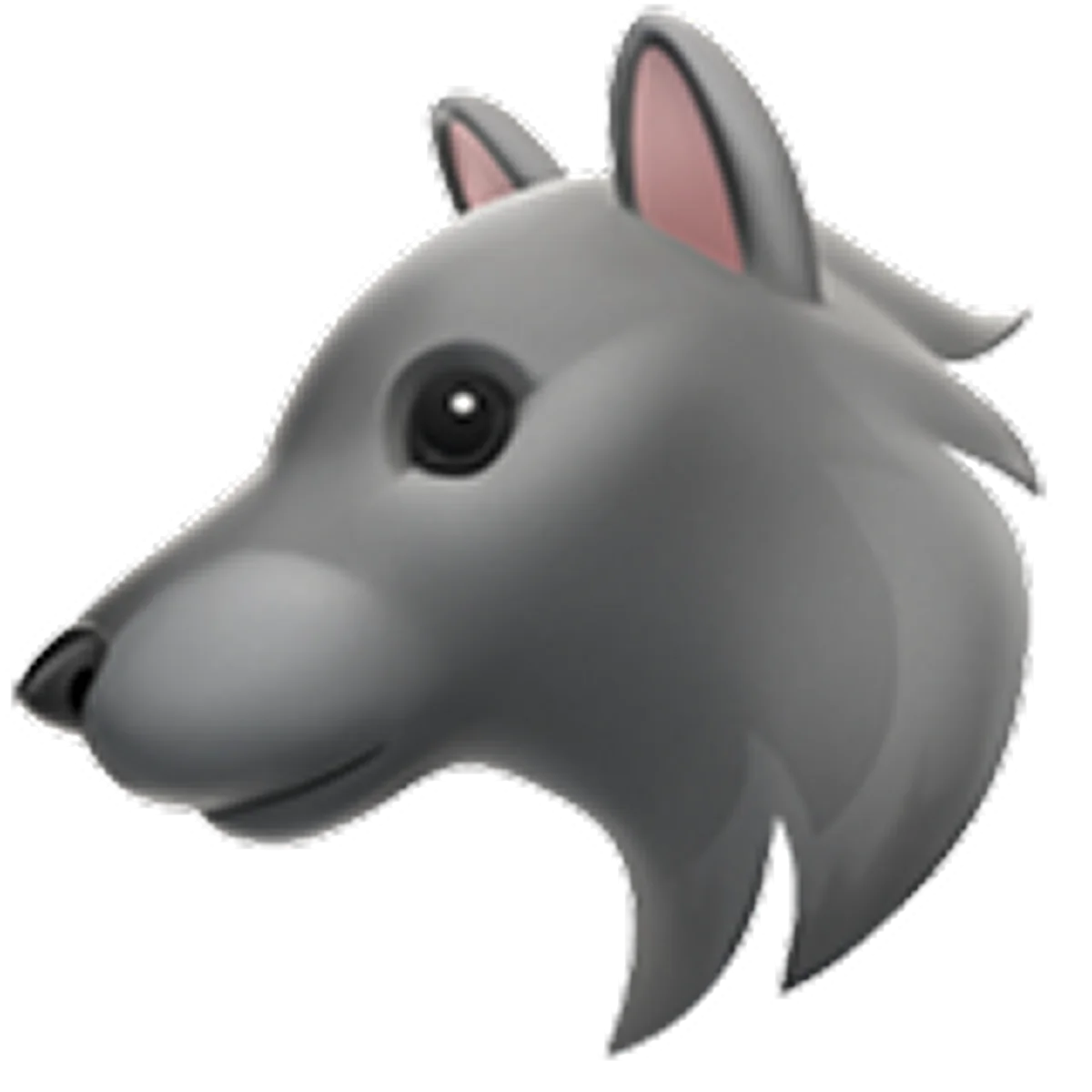 Friendly Gray Wolf Head Illustration Free PNG