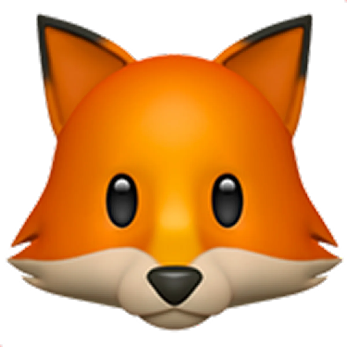 Free PNG Glossy Orange Fox Emoji Face